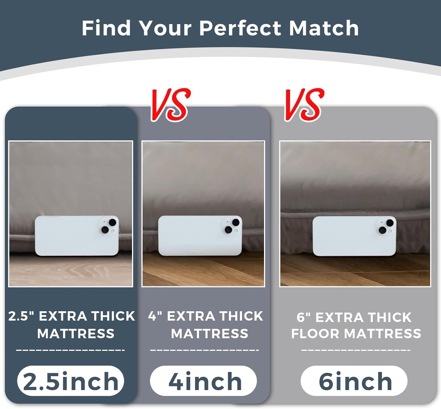 Detalle 2 de MAXYOYO 6-inch Extra Thick Japanese Floor Mattress Futon Mattress Foldable Tatami Pad for Adults