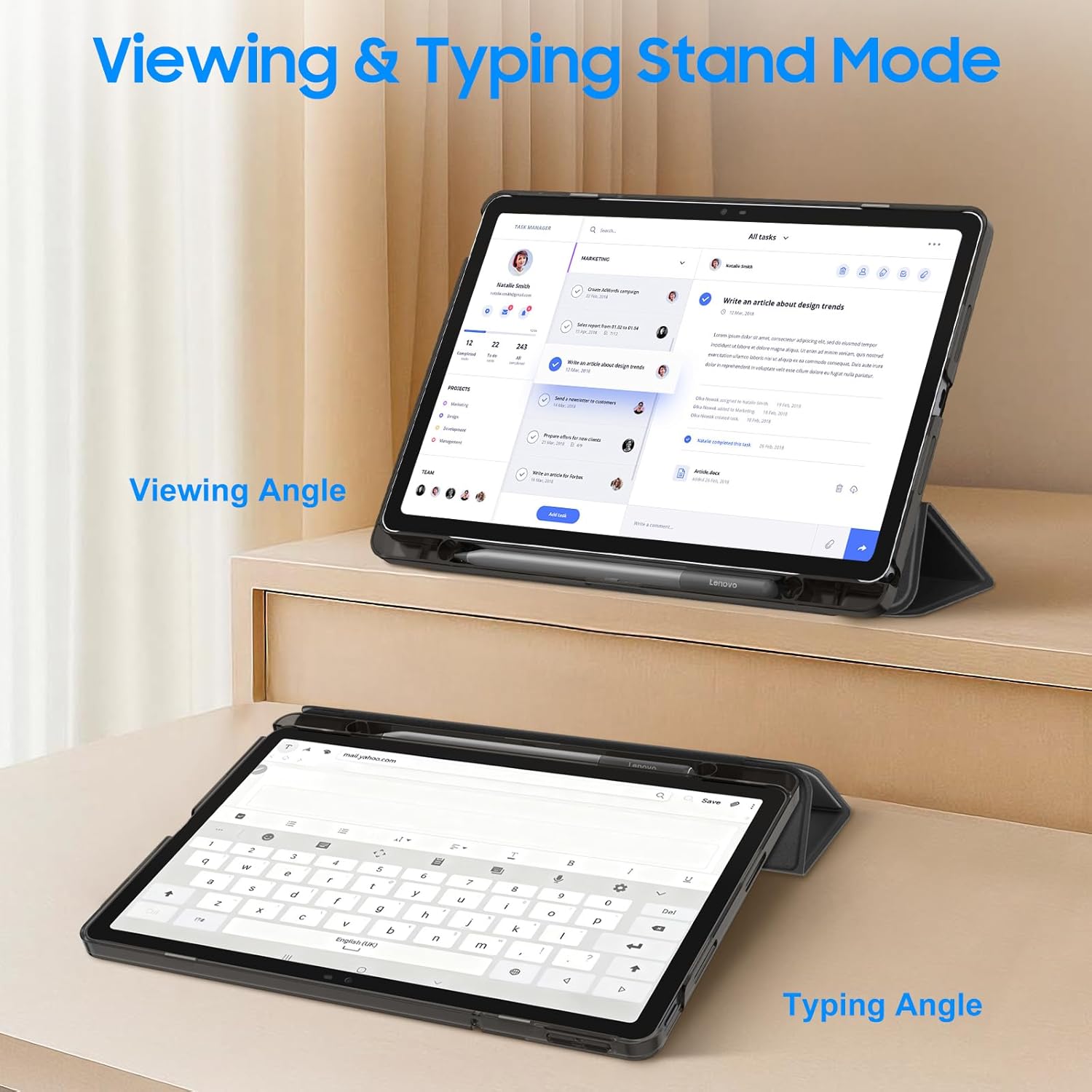 Thumbnail 5 de Fintie Hülle für Lenovo Idea Tab 11 Zoll 2025 (TB-336ZU / TB-336FU) – ultradünnes Cover mit Auto Schlaf/Wach und transparenter Rückseite