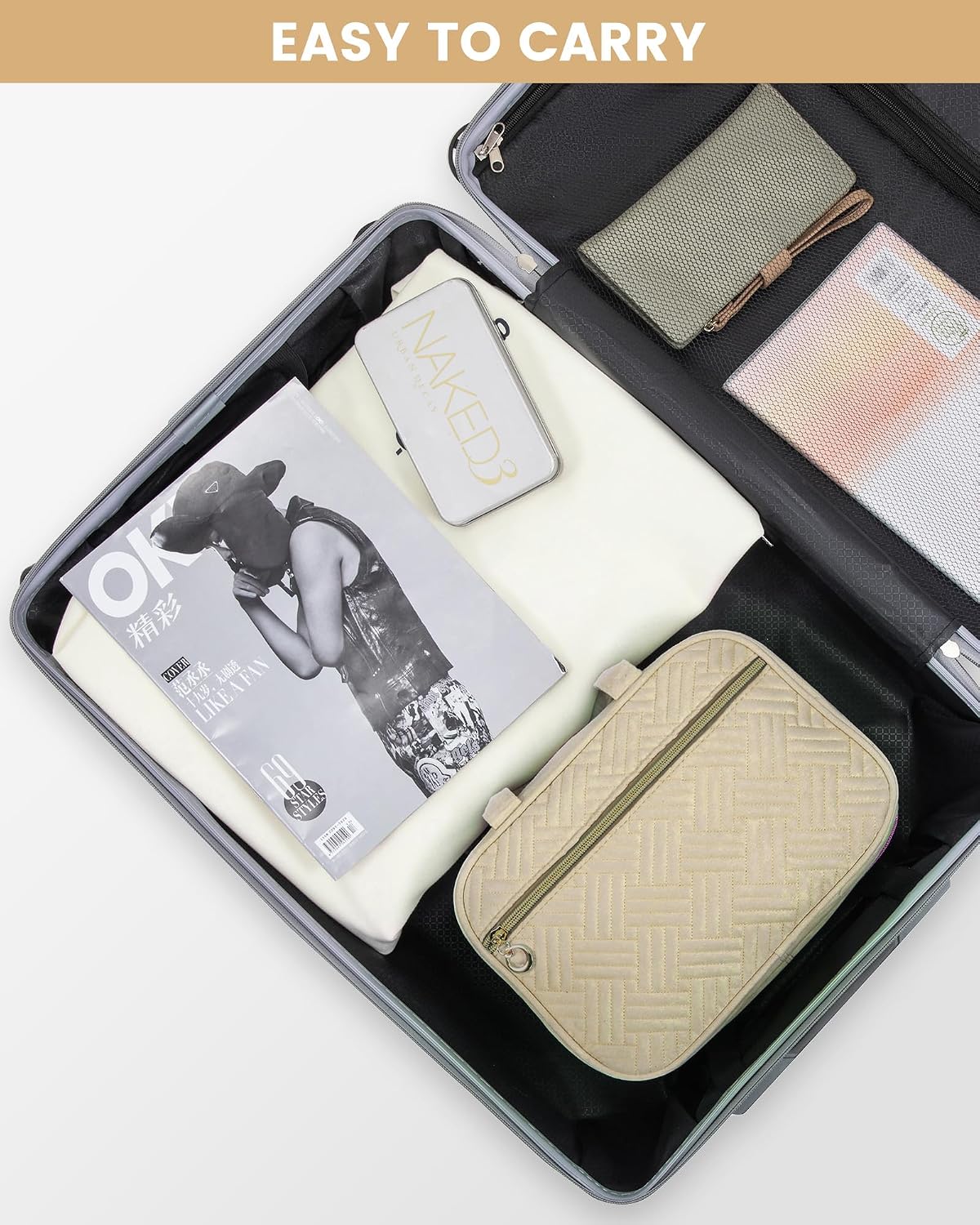 Thumbnail 5 de Kulturtasche für Damen LOVEVOOK von Kulturtasche Damen mit 360° drehbarem Haken – faltbare, wasserdichte Kulturbeutel groß