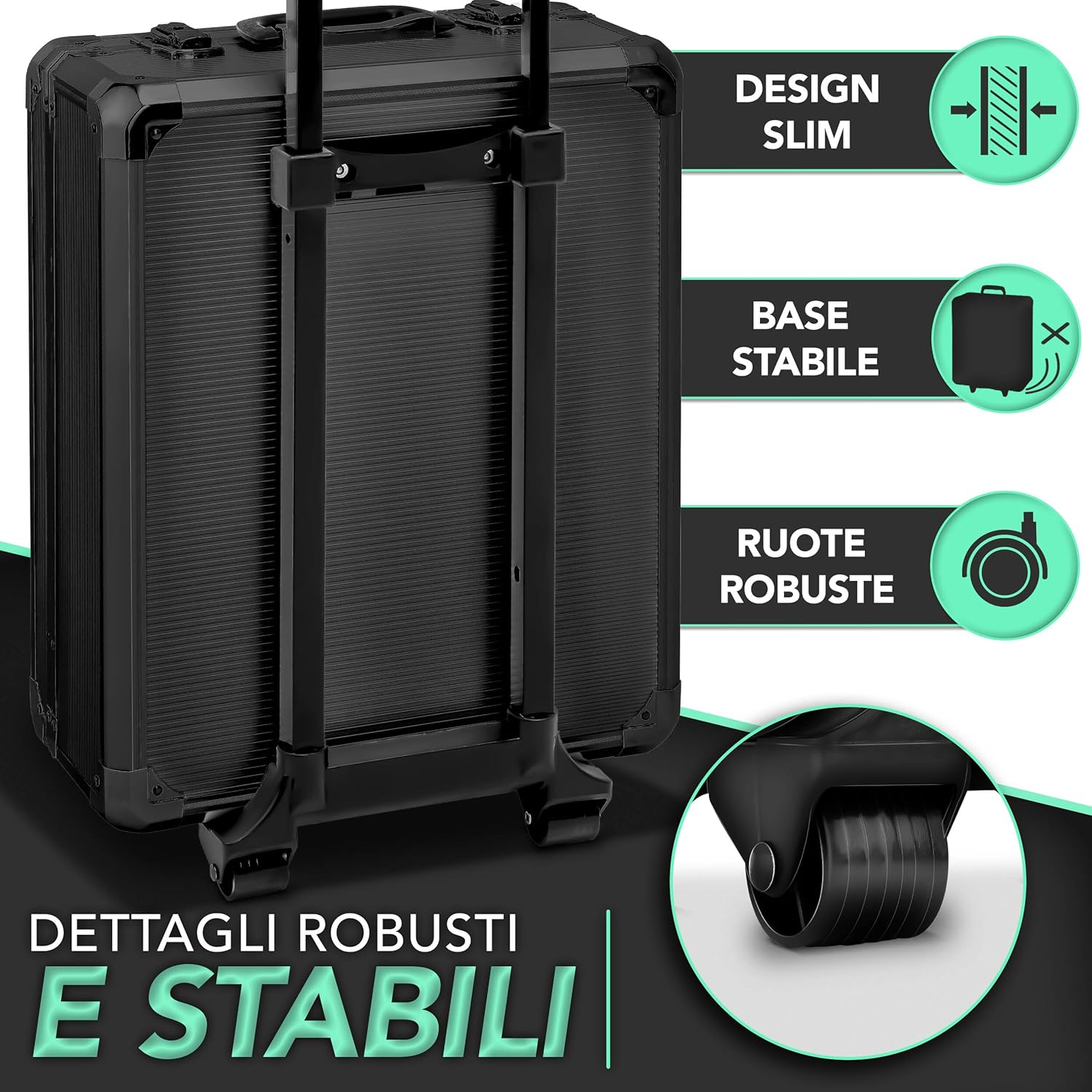 Thumbnail 3 de TRESKO Valigia degli attrezzi 949 pezzi – cassetta portattrezzi con trolley verde