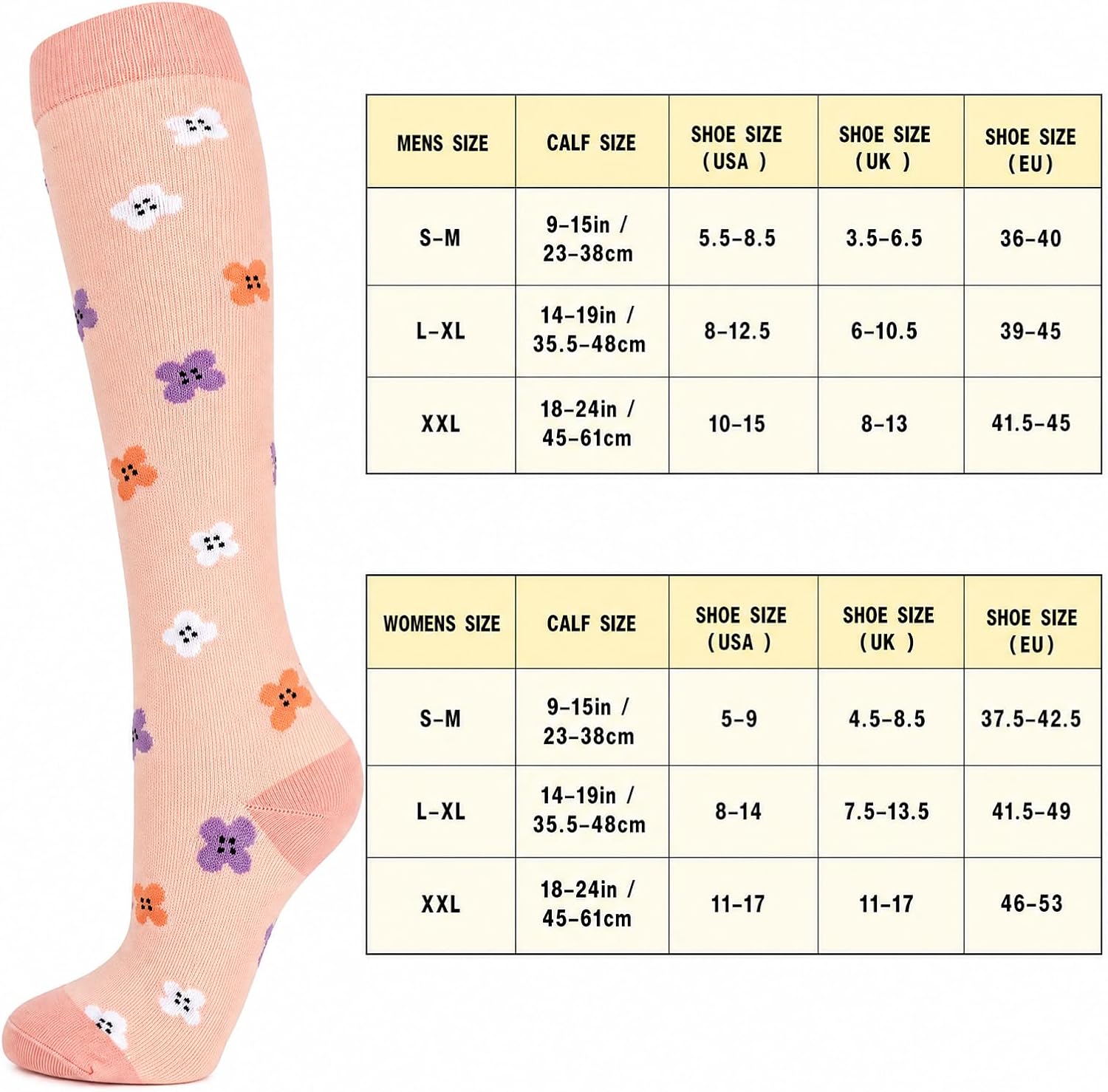 Detalle de Odtmger Compression Socks – 7 Pairs, 20-30mmHg Knee-High Support for Sports, Work and Everyday Wear