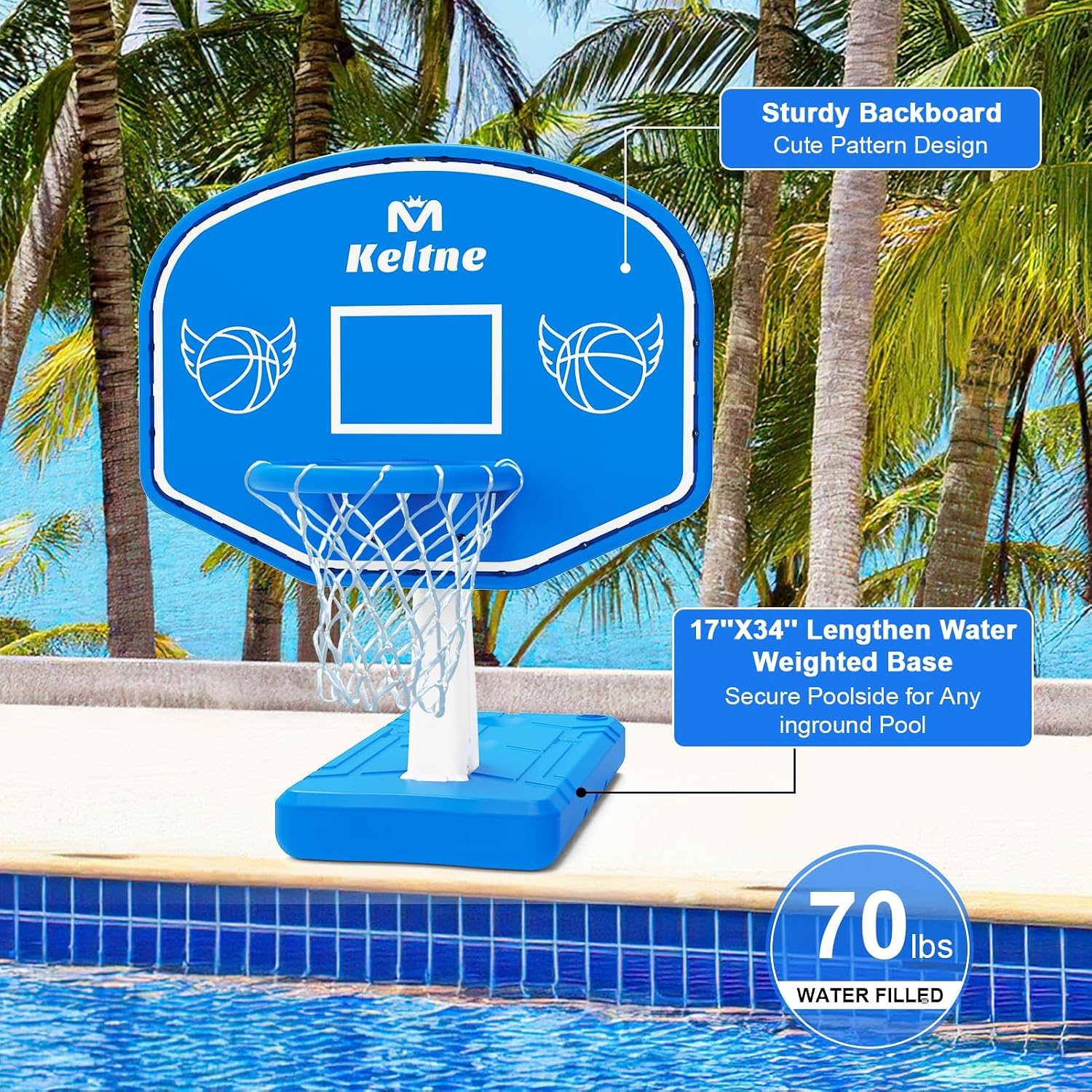 Thumbnail 5 de Dahivs LED Pool Basketball Hoop: Solar-Powered Night Play for Your Pool