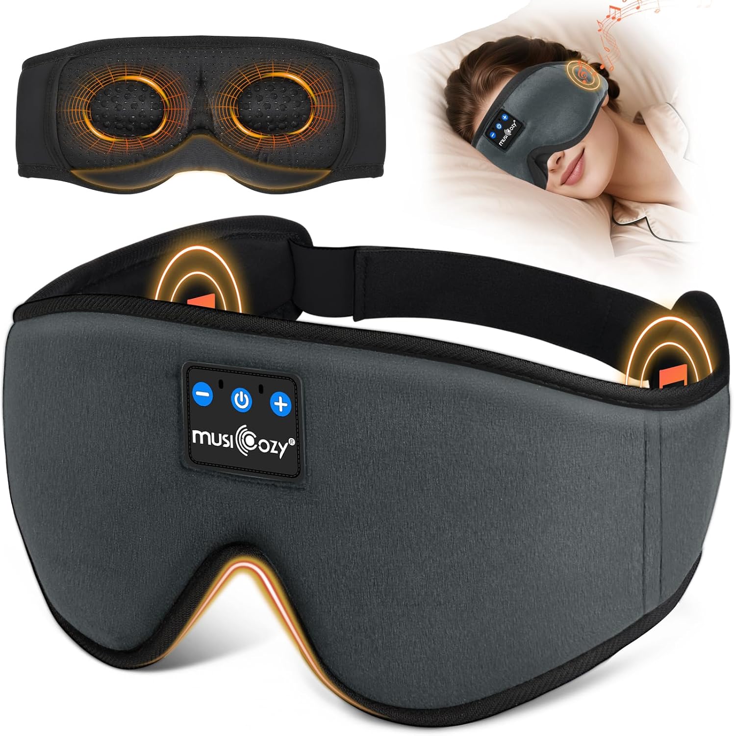Detalle de MUSICOZY 3D Bluetooth Sleep Mask Headphones 16H