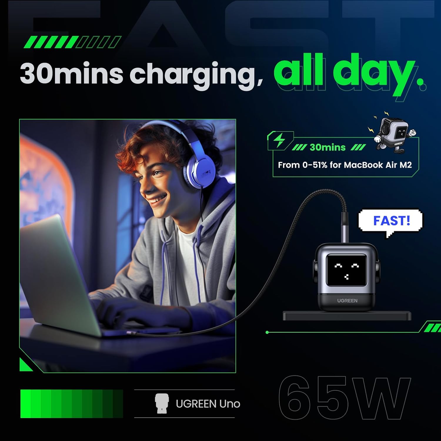 Thumbnail 2 de UGREEN Uno 65W Nexode Charger 65W