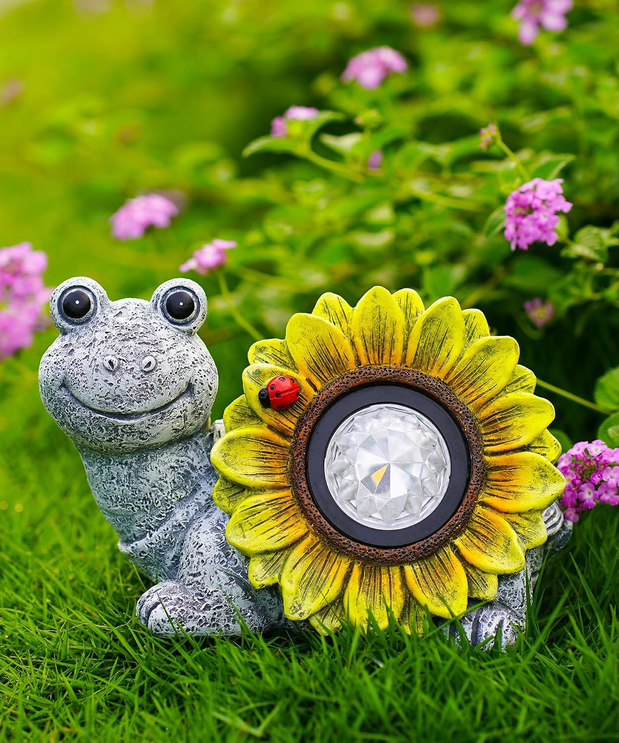 Thumbnail 6 de Yeomoo Solar Schildkröte Deko Figur mit Sonnenblume & Käfer – wetterfestes Ambiente im Garten & Zuhause