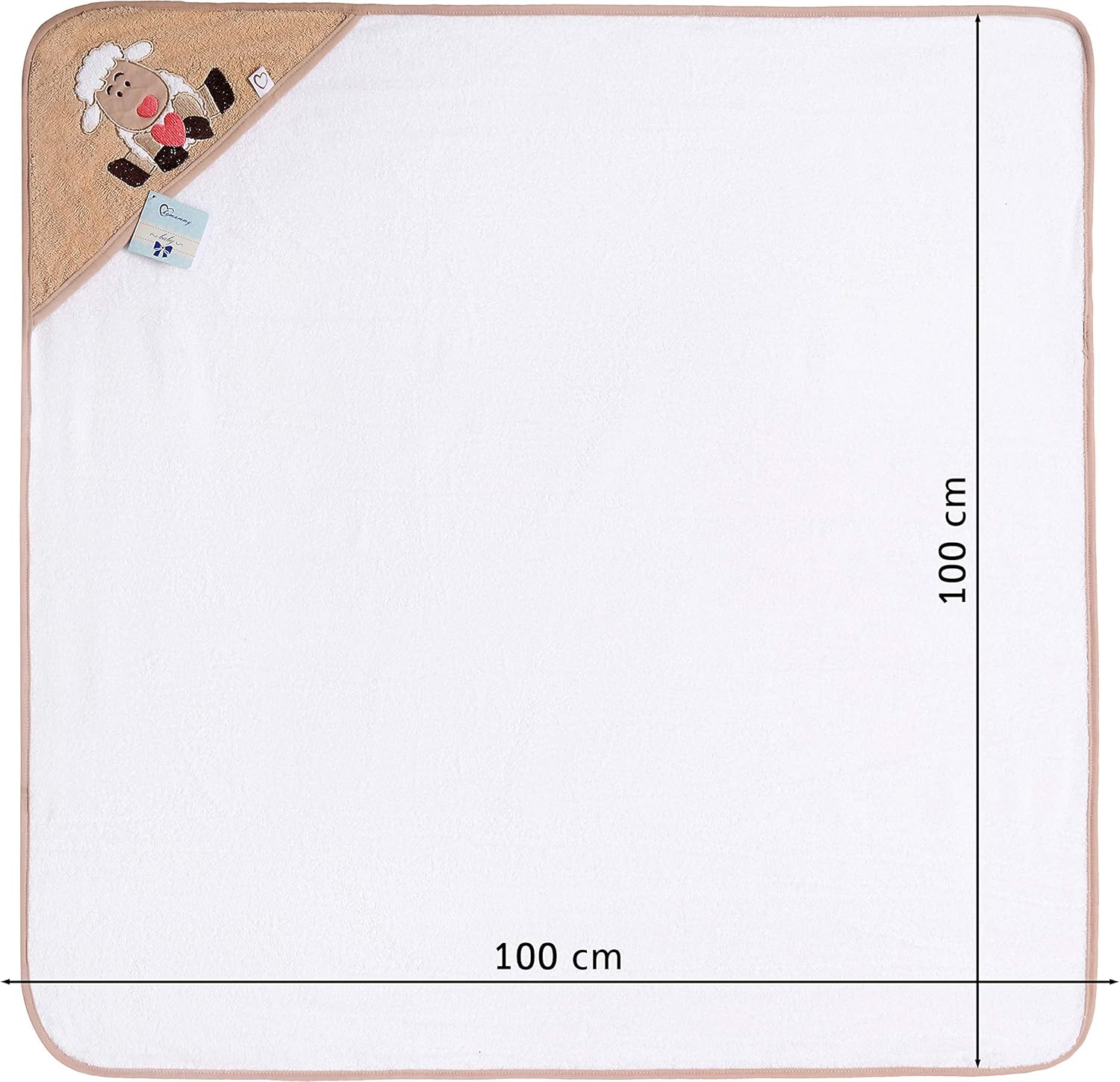 Thumbnail 2 de Be Mammy Asciugamano con Cappuccio 100% Cotone Neonato e Bimbo 100x100 cm – OEKO-TEX Standard 100 BE20-240-BBL