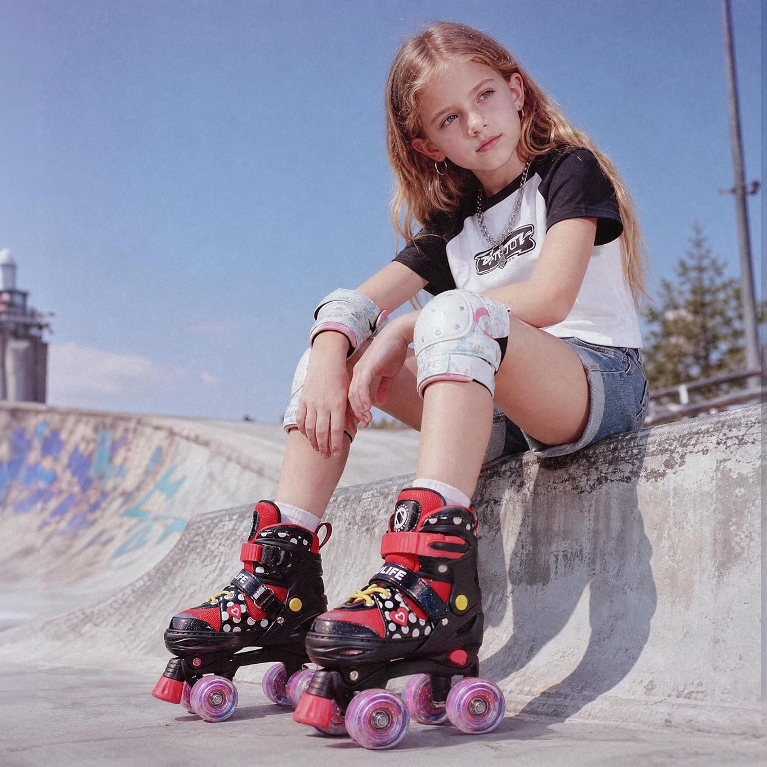Thumbnail 5 de SULIFEEL Roller Skates for Girls (Ages 3–12) – Adjustable Quad Skates with Light-Up Wheels