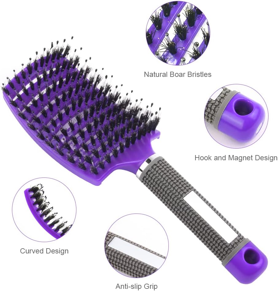 Thumbnail 1 de URAQT Spazzola per Capelli Curva con setole di Cinghiale – Prestazioni delicate e styling versatile