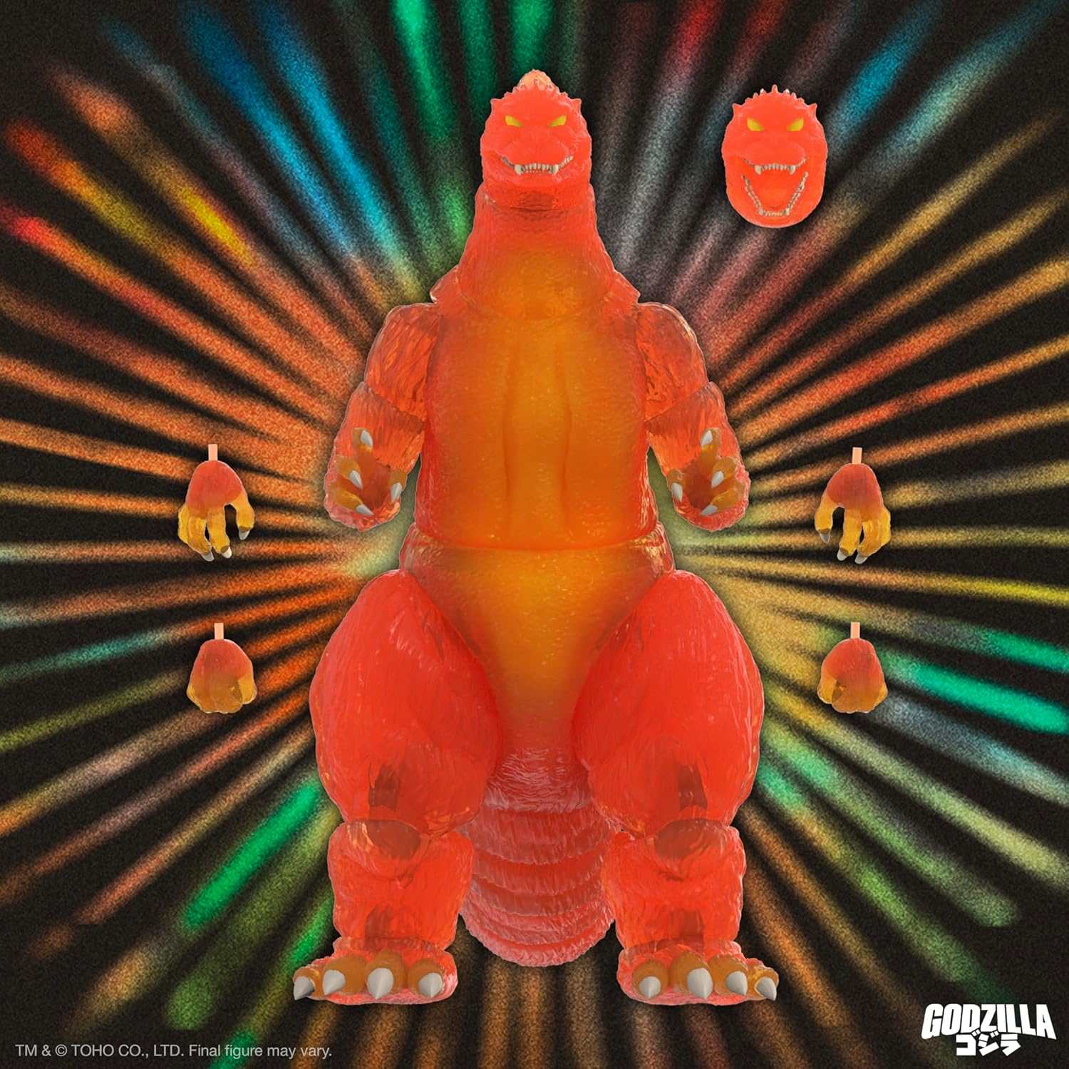 Detalle de Super7 ULTIMATES! Toho Blazing Godzilla (1200º Clear Orange) 8" Action Figure