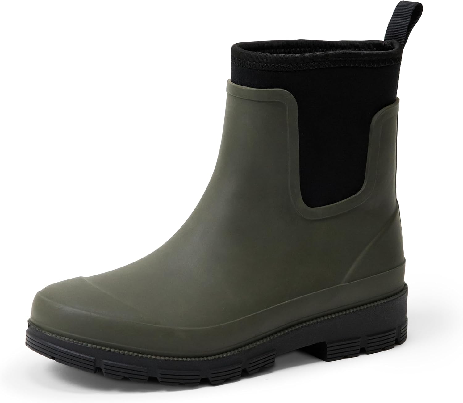 Detalle de Amazon Essentials Damen Wasserdichte Chelsea-Stiefelette – Regenstiefel mit elastischen Einsätzen