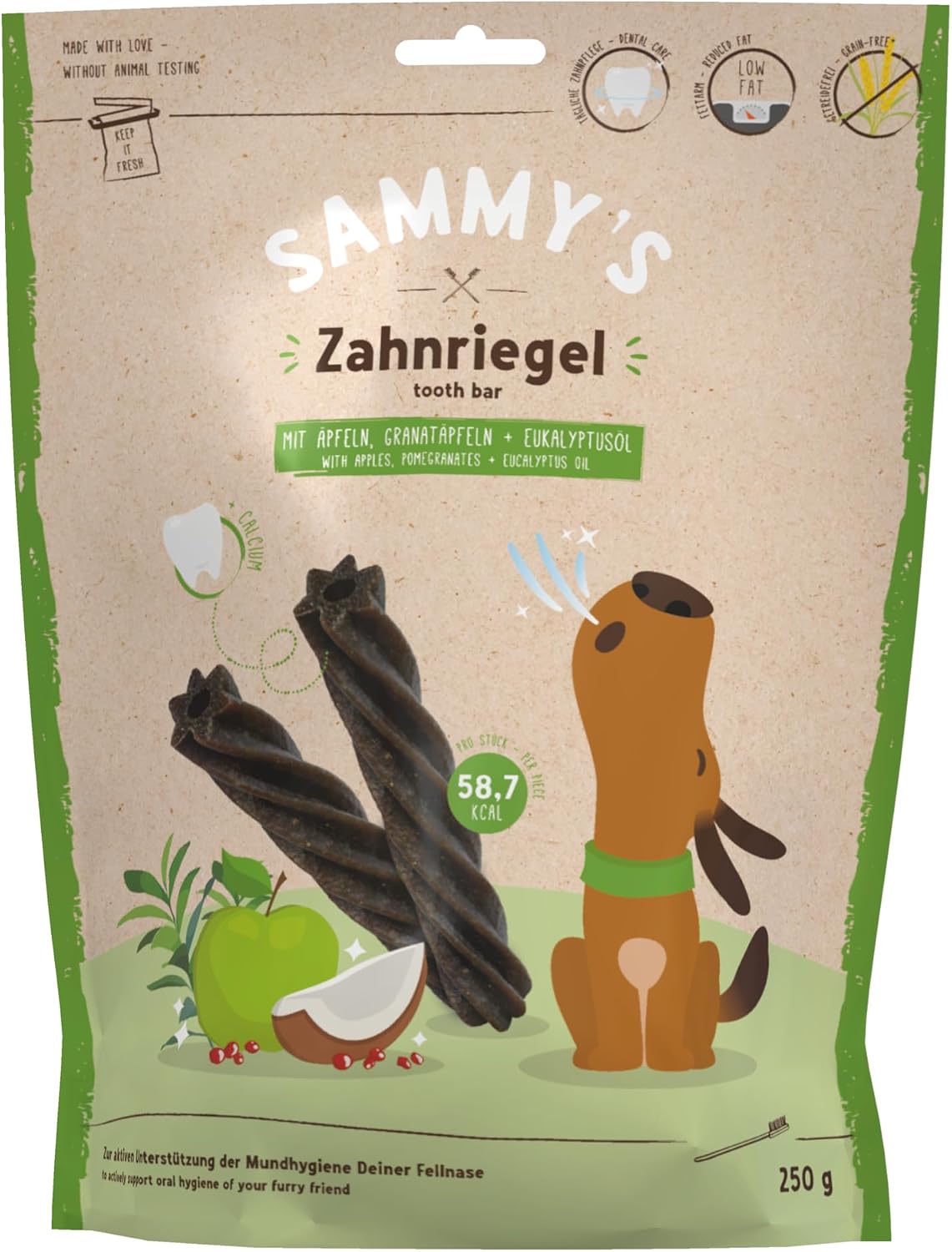Detalle de Sammy’s Zahnriegel – Lecker duftende Kauriegel für Hunde (6 x 250 g)