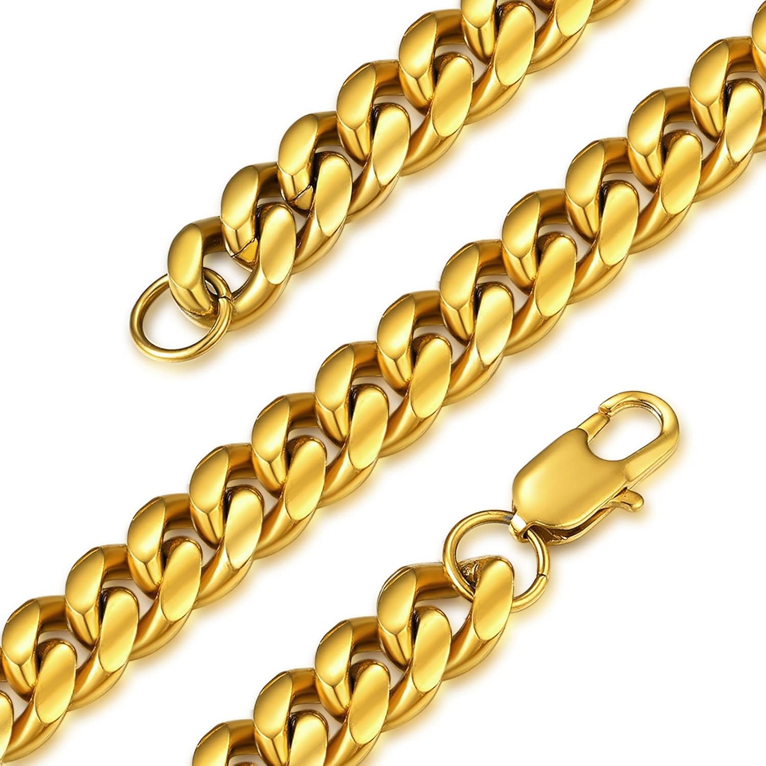 Detalle de GoldChic Panzerkette aus Edelstahl – 45–76 cm, 6/10/14 mm breit, in Edelstahl, Vergoldet oder Schwarz