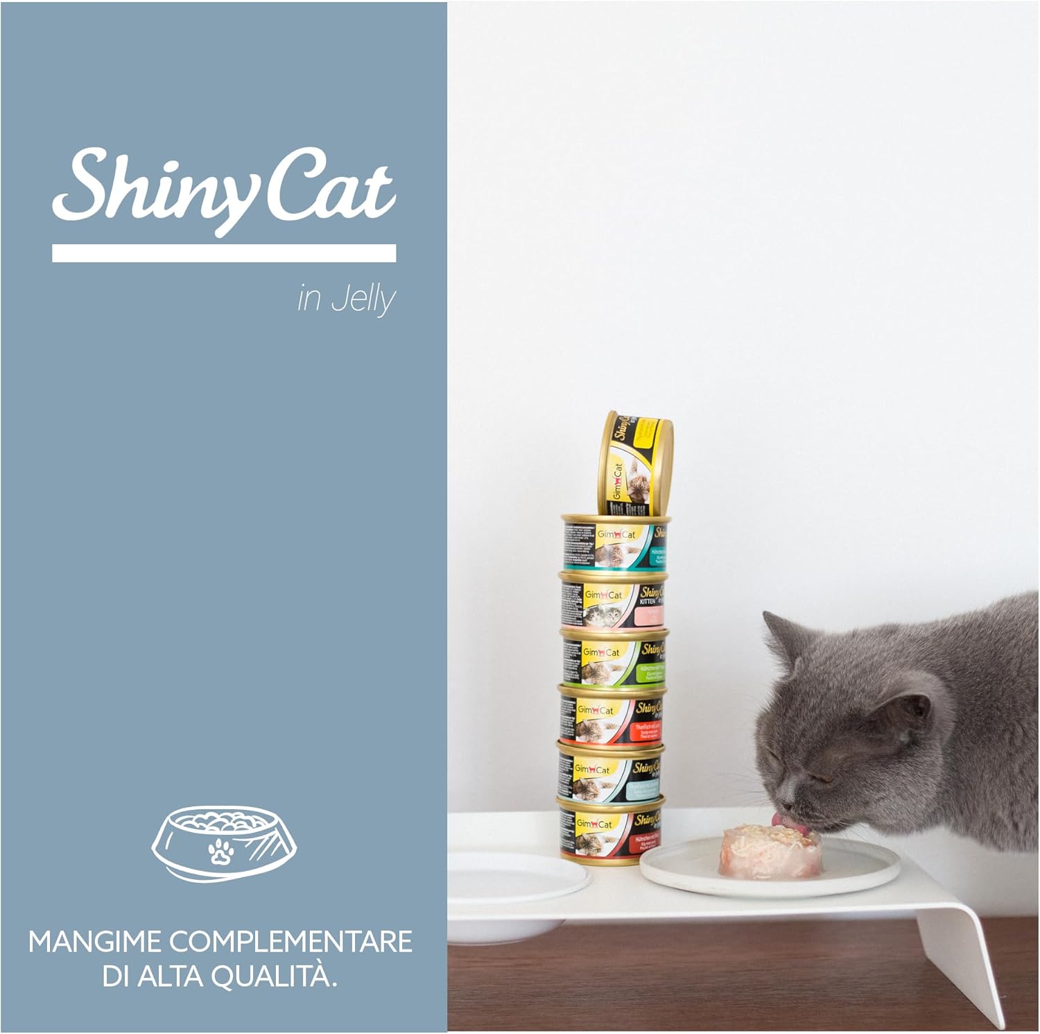 Detalle de GimCat ShinyCat in gelatina tonno e gamberetti – 24 x 70 g, cibo umido in gelatina per gatti adulti