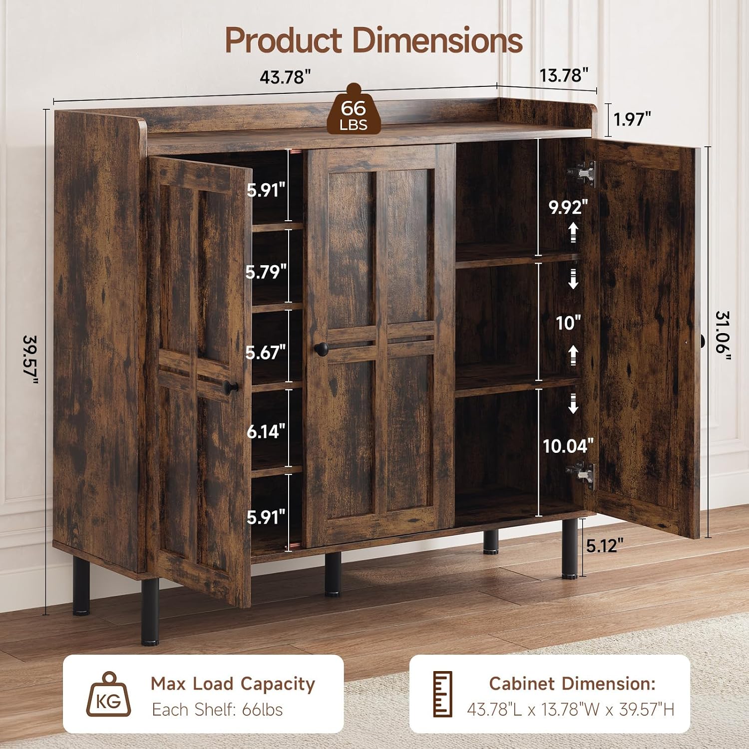 Detalle 2 de ComfyCorner Shoe Cabinet with 3 Doors