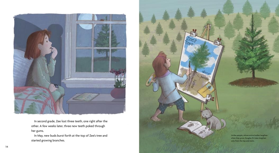 Detalle de Zee Grows a Tree Hardcover Book by Elizabeth Rusch, Illustrated by Will Hillenbrand