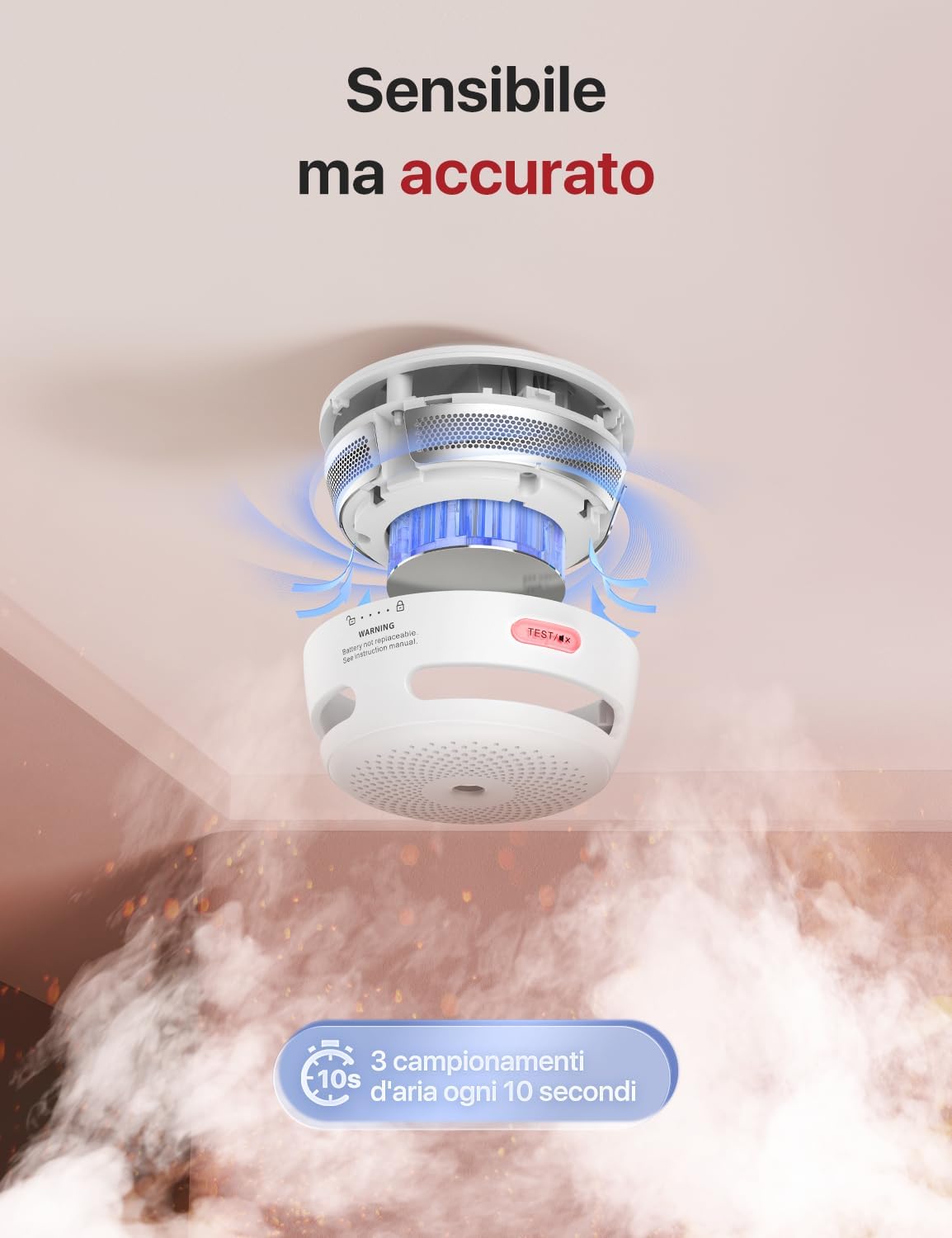 Thumbnail 3 de X-Sense Standalone Mini rilevatore di fumo a batteria (set da 12), non compatibile con stazione base, certificato EN 14604