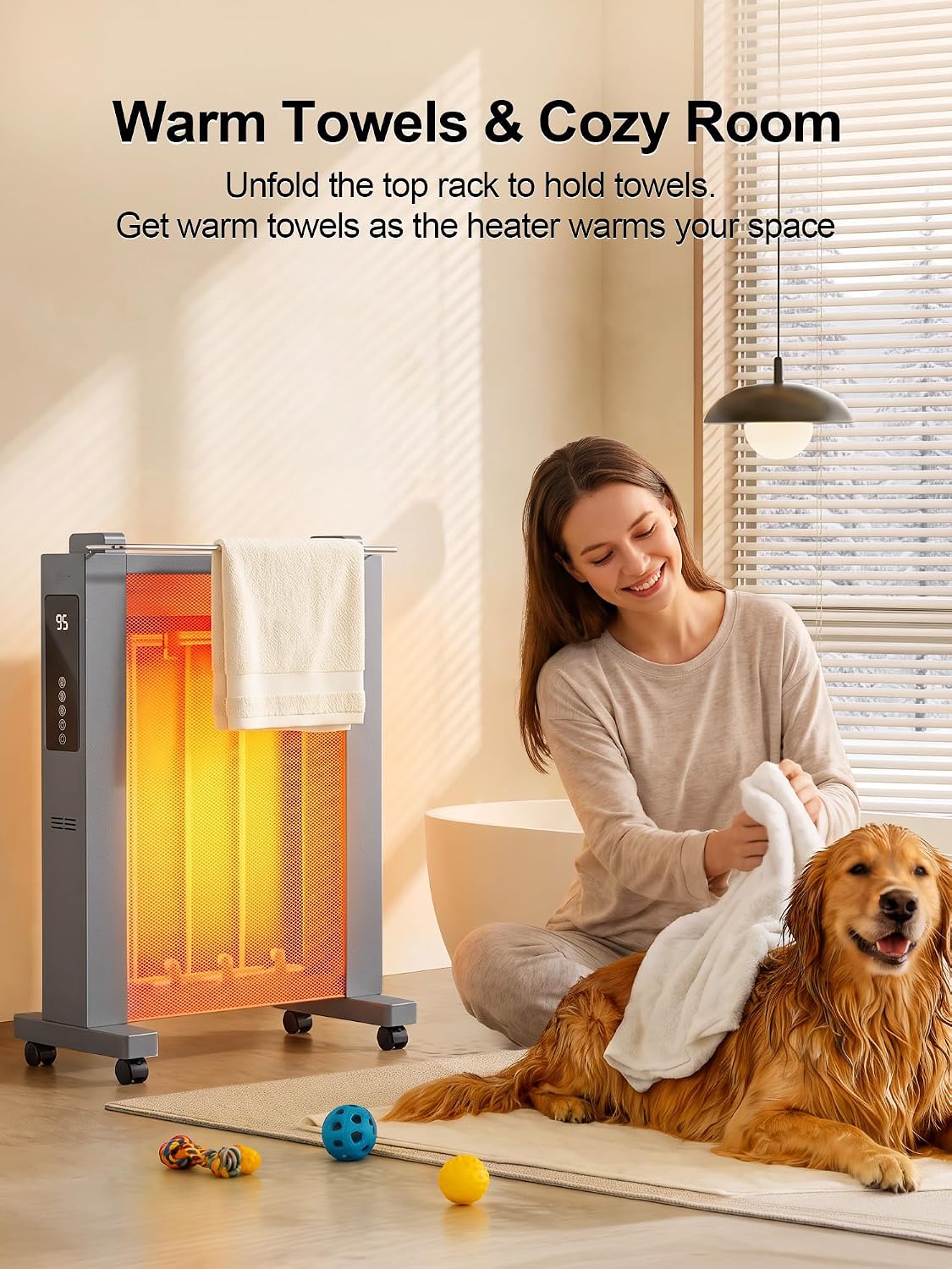 Thumbnail 6 de MEPTY JH-DRM01-15R-GY01 Mica Space Heater, 1,500W, Digital Thermostat