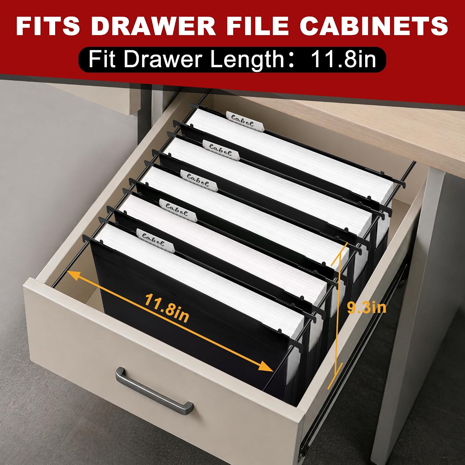 Thumbnail 6 de Navona 5-Pack Heavy-Duty Plastic Hanging File Folders, Letter Size, 2-Inch Expansion