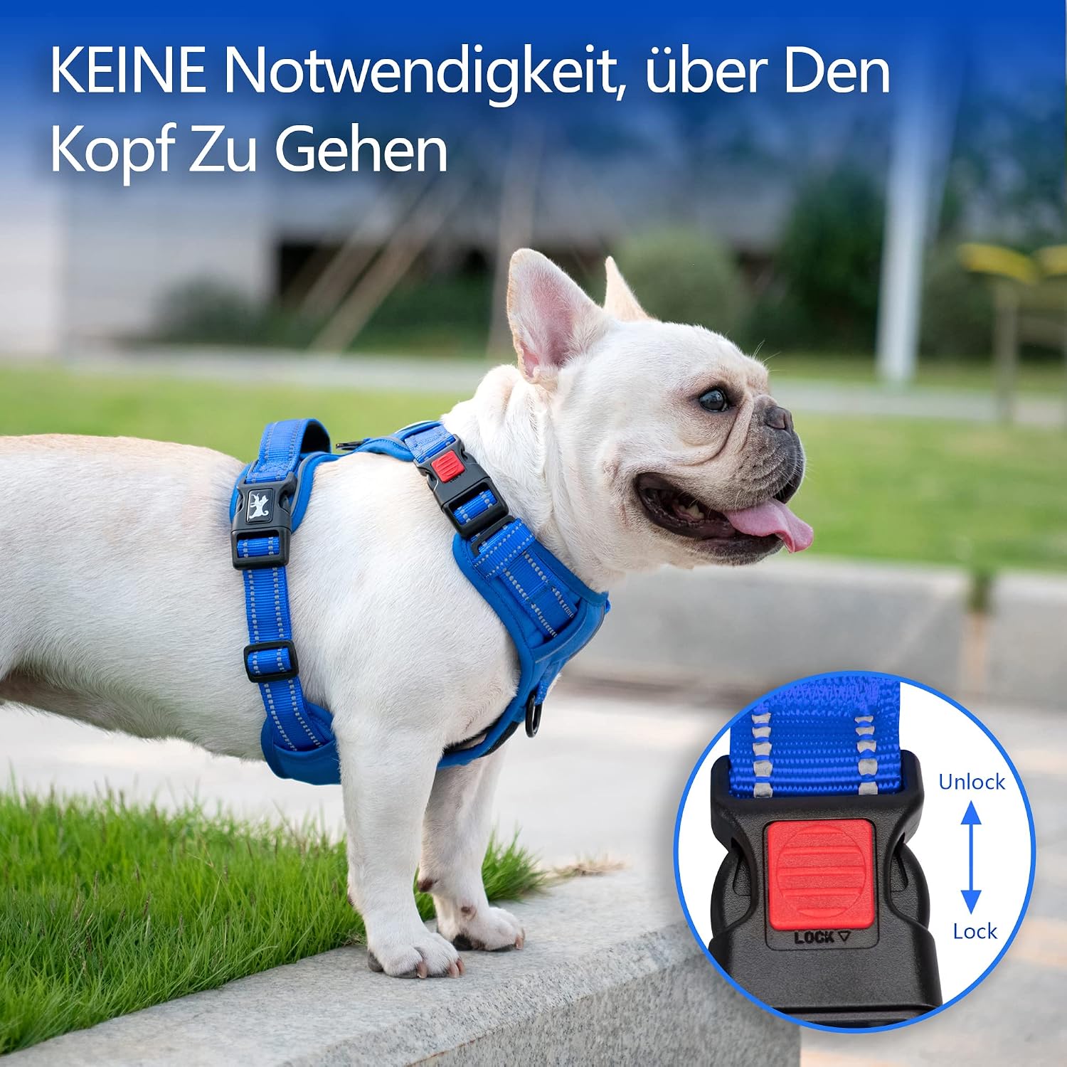Thumbnail 6 de PoyPet Tumalo Teal Hundegeschirr L – gepolsterte Weste für große Hunde