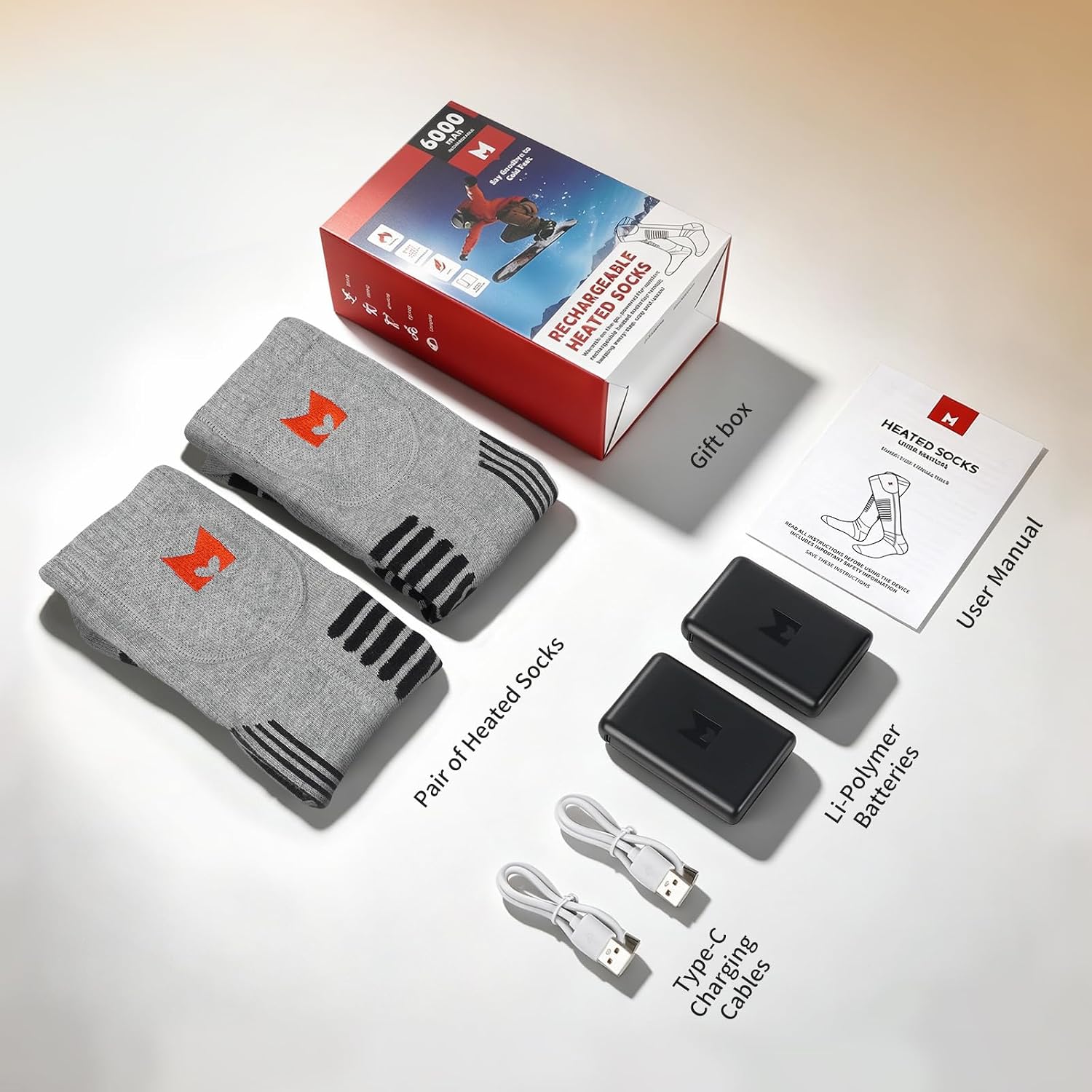Thumbnail 6 de PEKWZIZ Rechargeable Heated Socks with 6000mAh Batteries and Whole-Sole Heating
