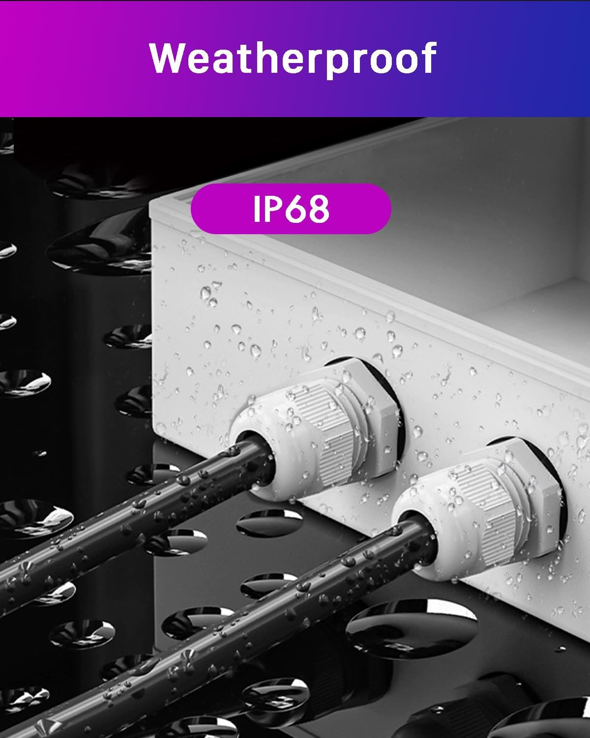 Detalle de ANVINKU 12er-Set Kabelverschraubung M25 IP68 – wasserdichte Nylon-Durchführung mit Dichtung