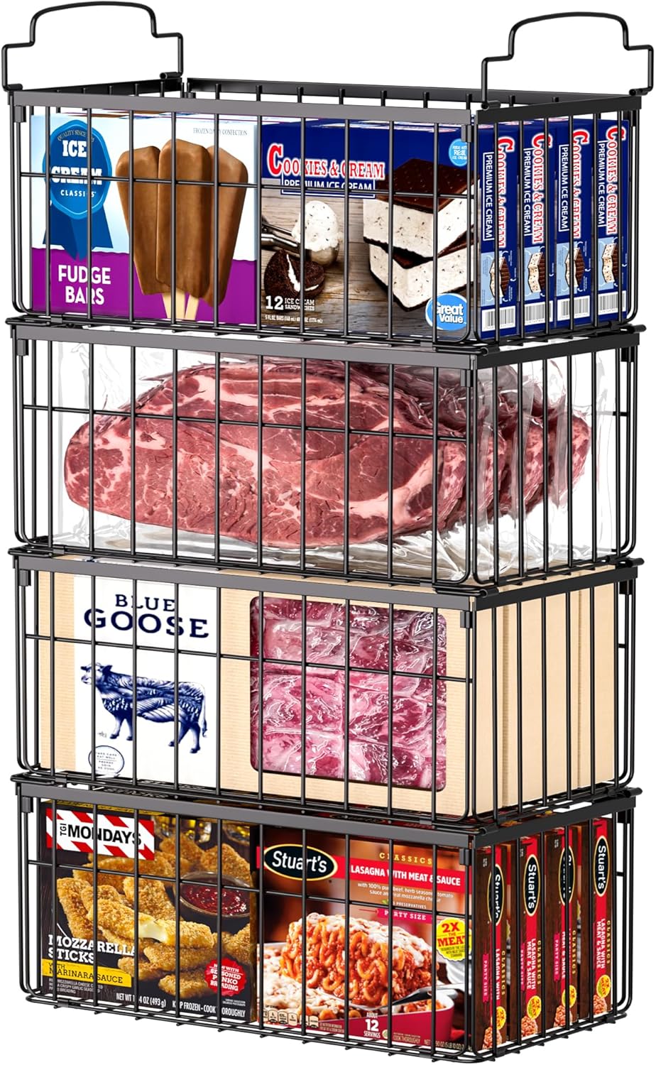 MSERCUOR Freezer Organizer Bins 15.1 x 8 x 7 in