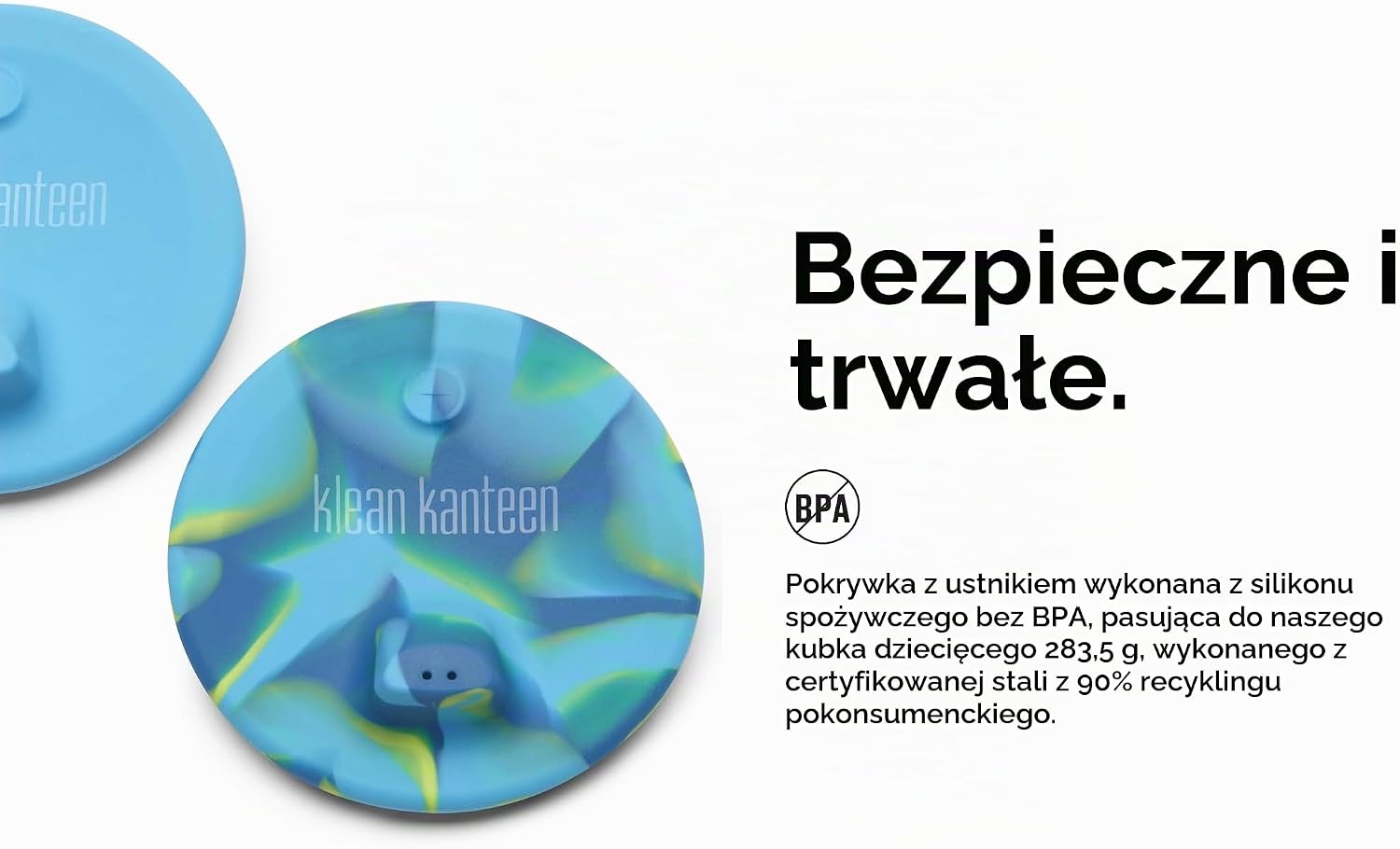 Detalle de Klean Kanteen Sippy – pokrywki do kubka 10 oz, 2 sztuki, Blue Tie Dye
