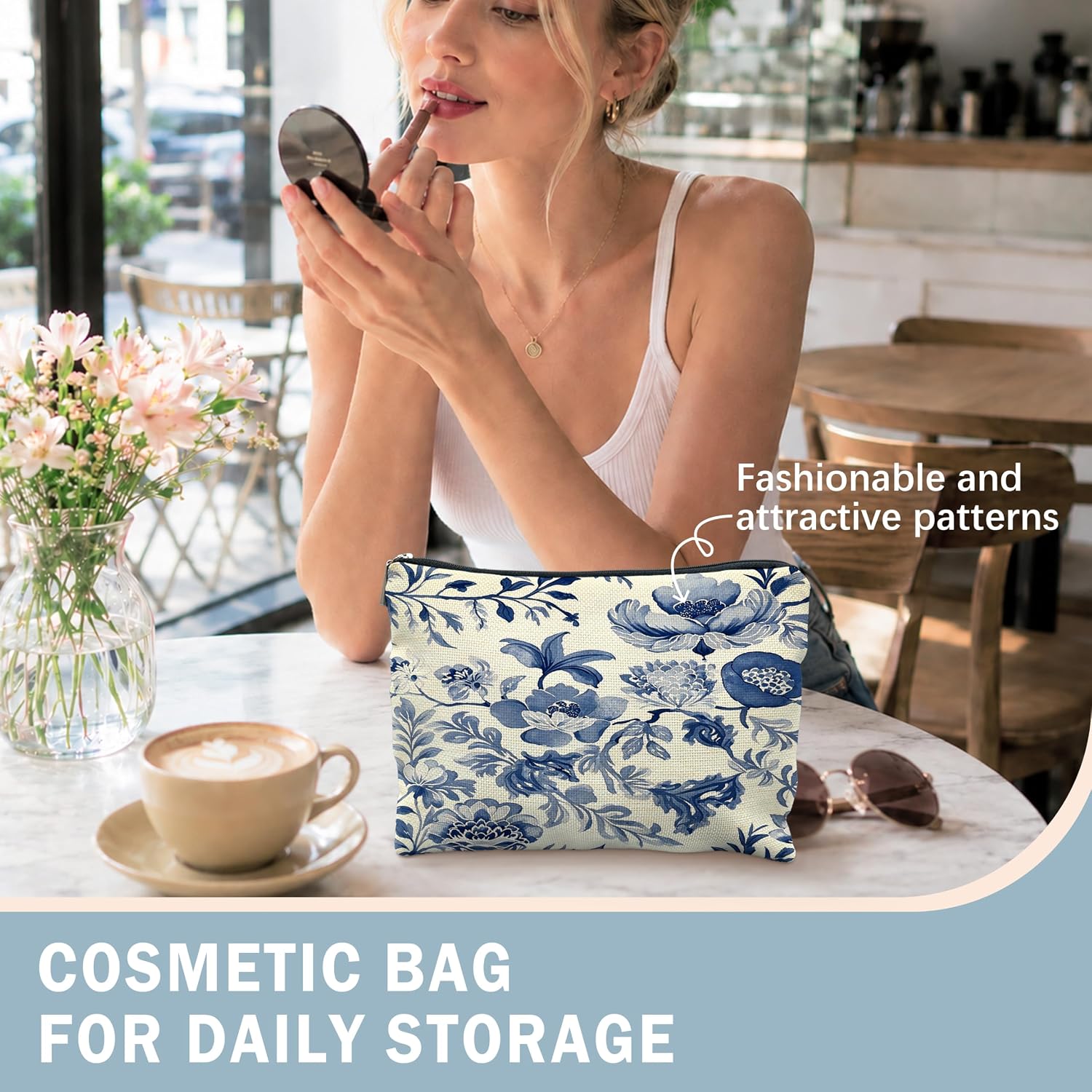 Detalle 2 de Linen-Style Makeup Bag