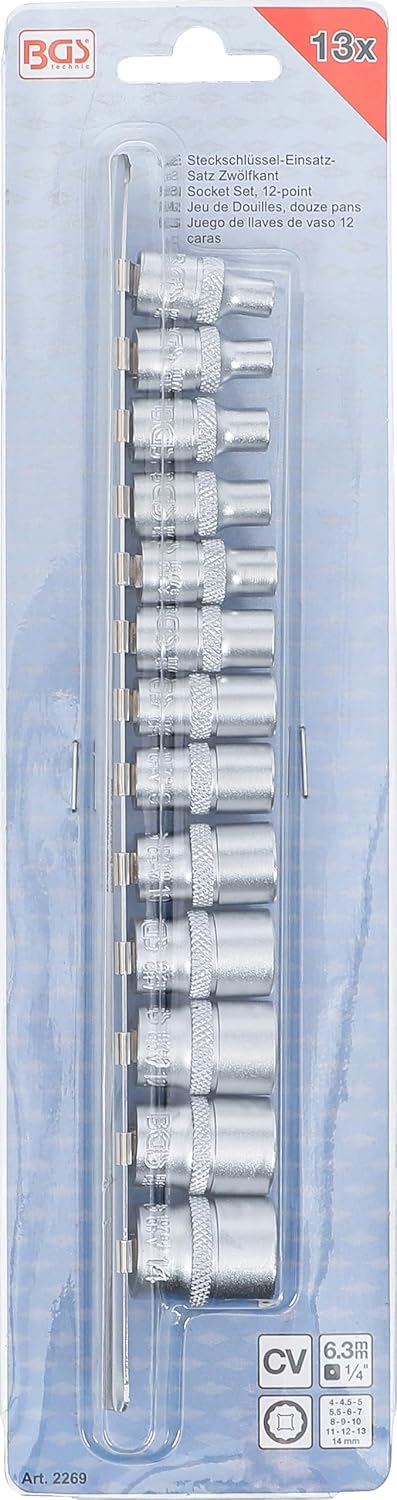 Detalle 2 de BGS 2269 12-point Socket Set (1/4" Drive, 6.3 mm) – 13 pcs