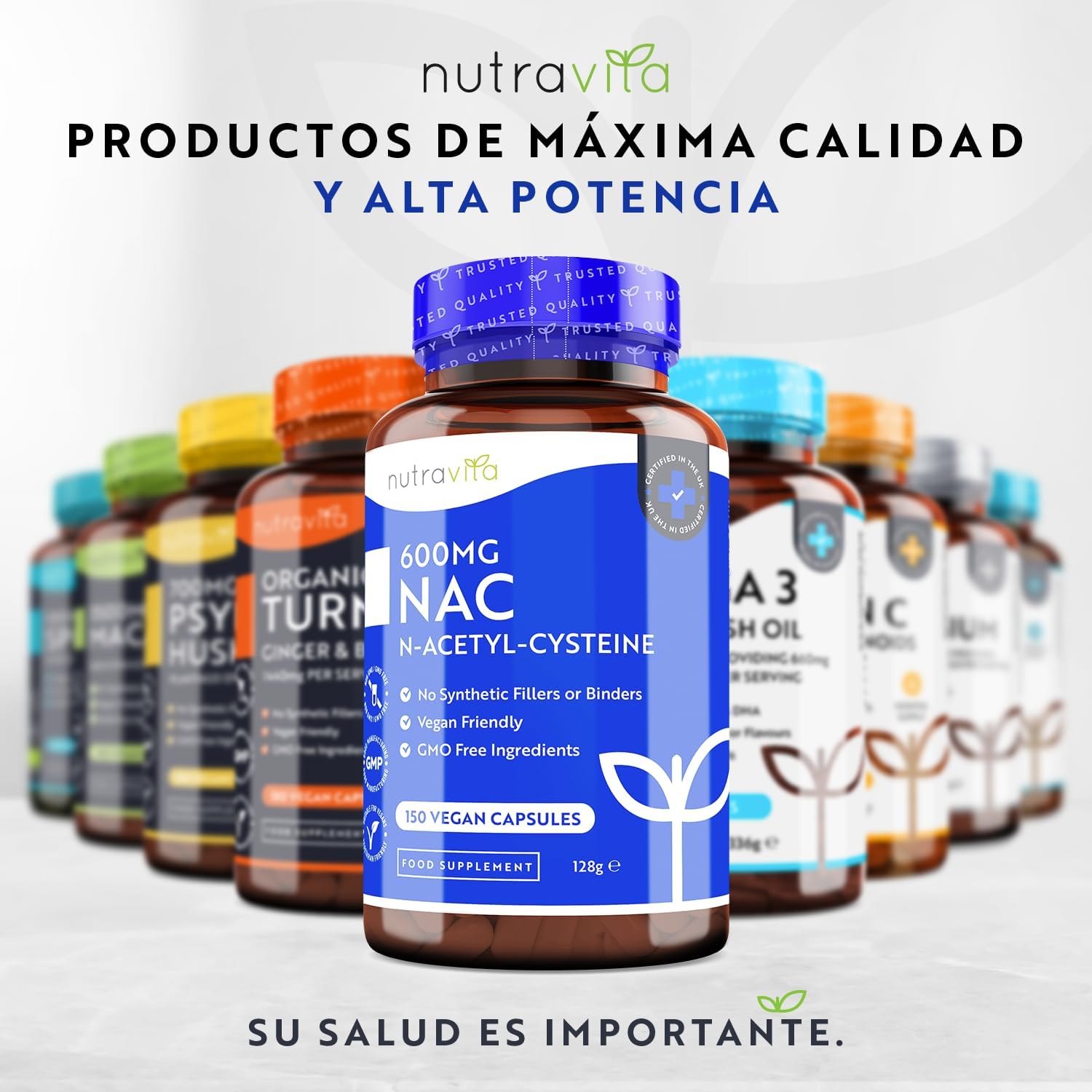 Thumbnail 5 de Nutravita NAC N-acetil-cisteína 600 mg 🍃 - 150 cápsulas veganas