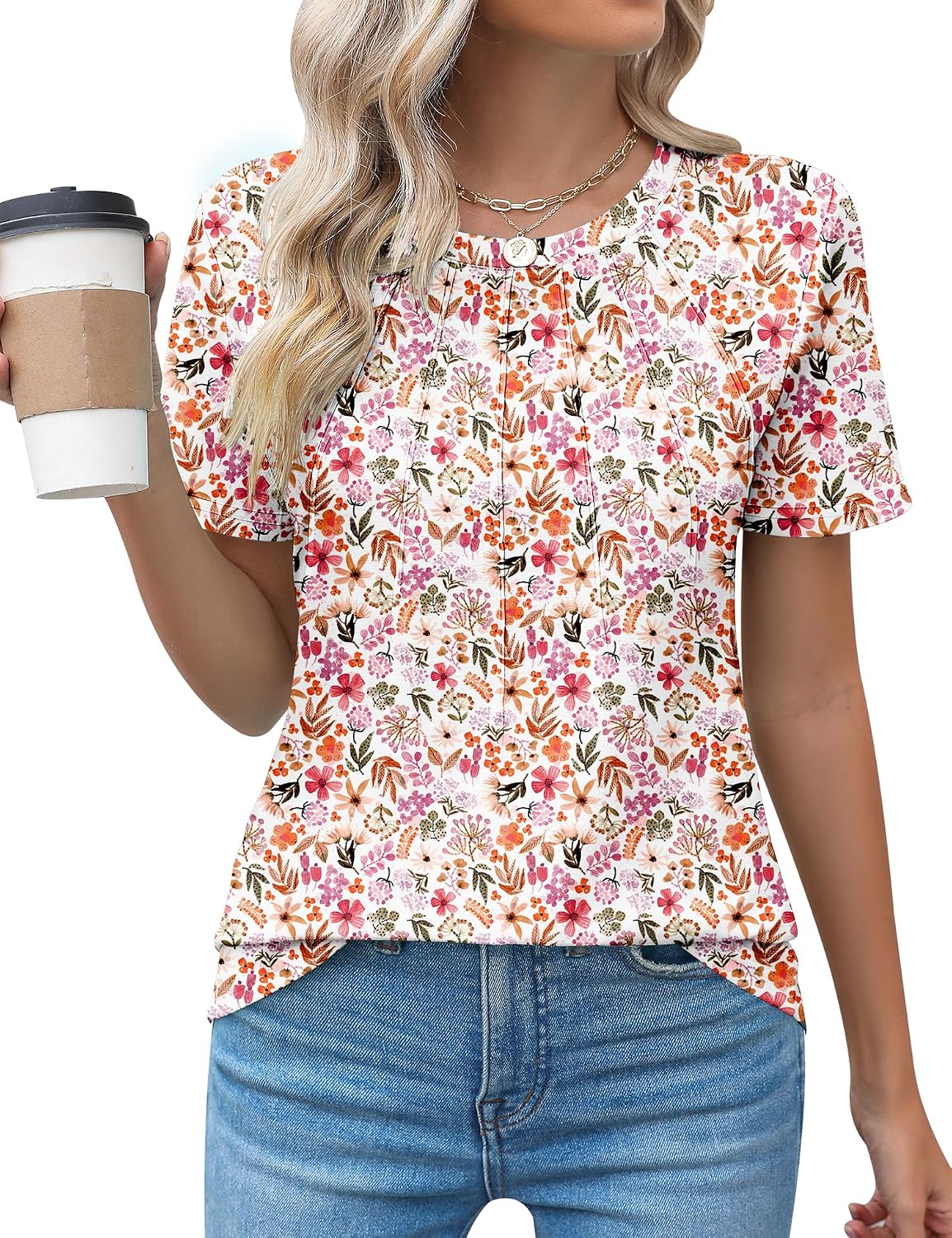 Detalle de Kistore Women's Pleated Top, Polyester Blend
