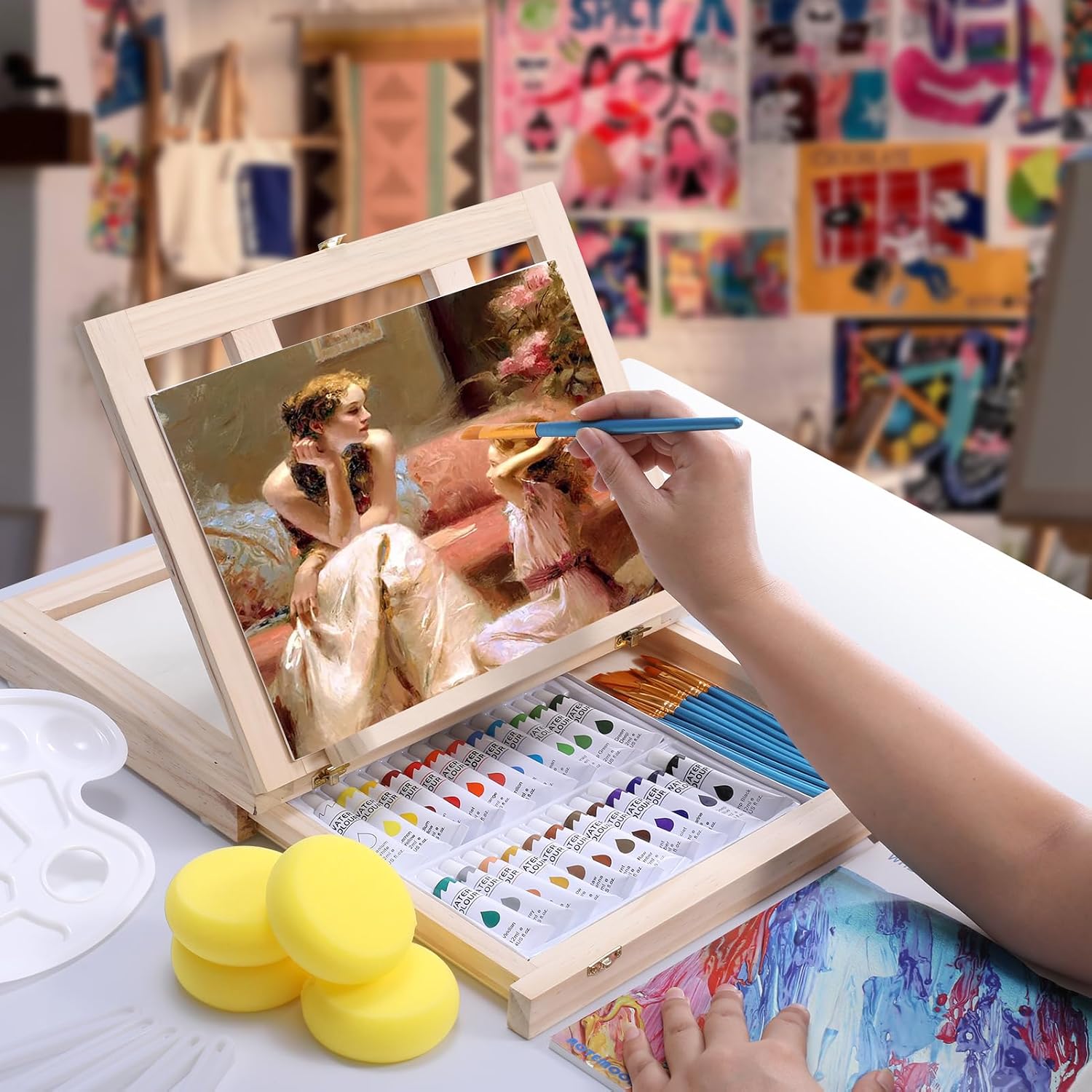 Detalle de Watercolour Painting Set, 54-Piece