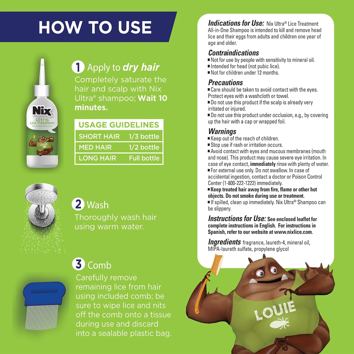 Thumbnail 5 de Nix PR6000490 Lice Treatment Kit with 4 fl oz Shampoo and 6 fl oz Spray