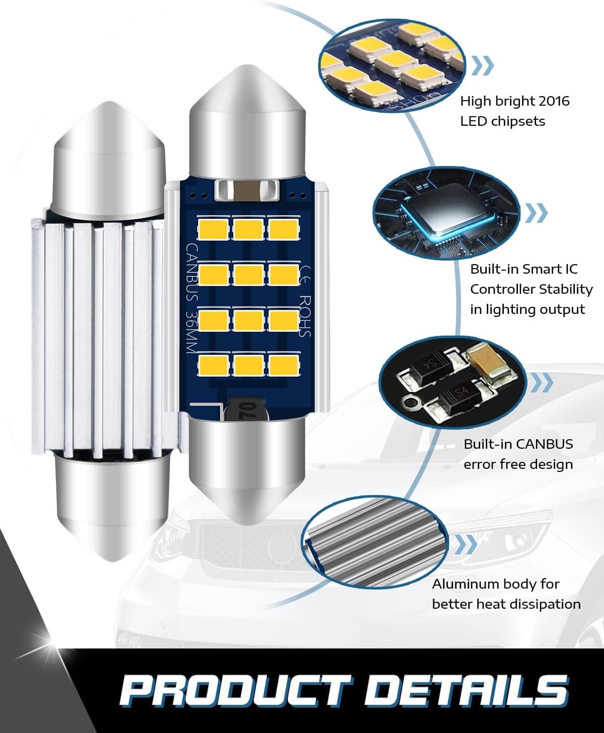 Detalle 2 de ALOPEE Festoon LED Bulbs 36 mm