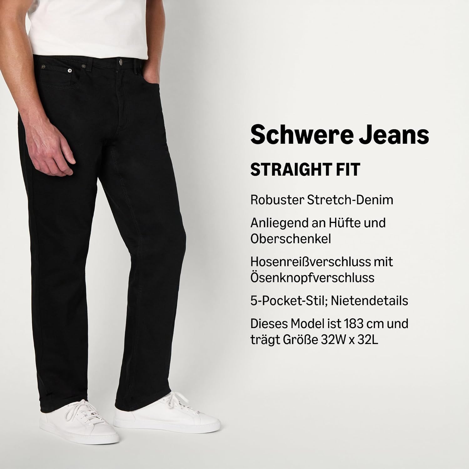 Thumbnail 3 de Amazon Essentials Herren Straight-Fit Jeans mit geringem Stretchanteil – robust, zeitlos, alltagstauglich