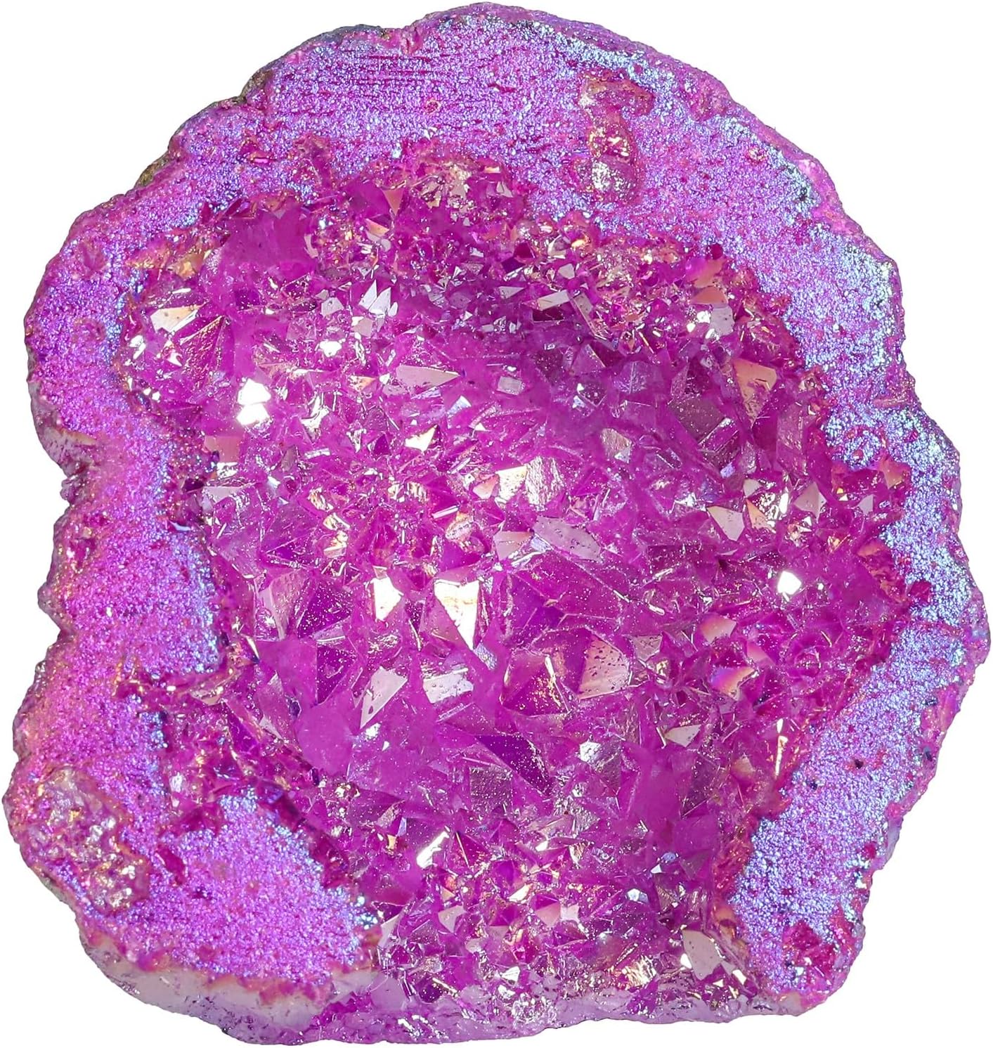 Detalle de KYEYGWO Natural Crystal Raw Geode Stone – Irregular Purple Quartz Cluster for Meditation, Reiki and Home Décor