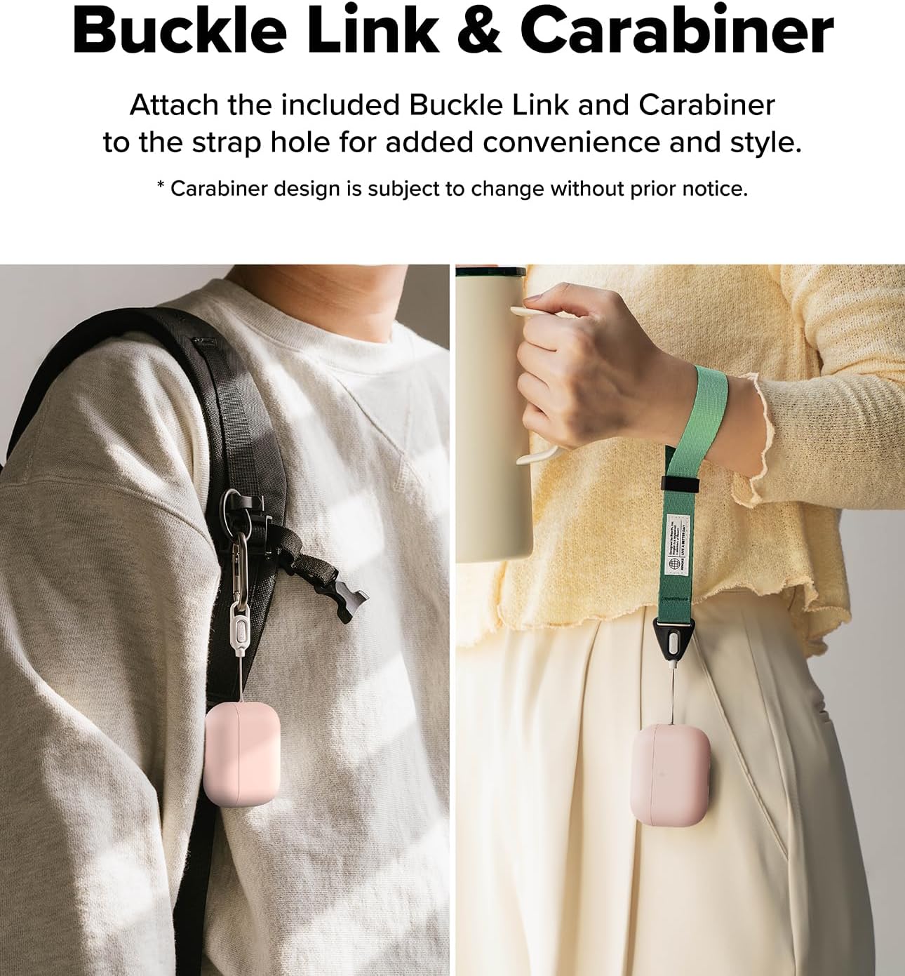 Detalle 2 de Ringke Silicone Case for AirPods Pro 3 with Carabiner – Pink Sand