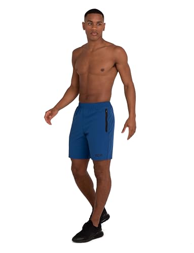Detalle 2 de TCA Shorts deportivos para hombre con bolsillos de cremallera Tecnología Elite Tech (Running/Gym) – Azul, L