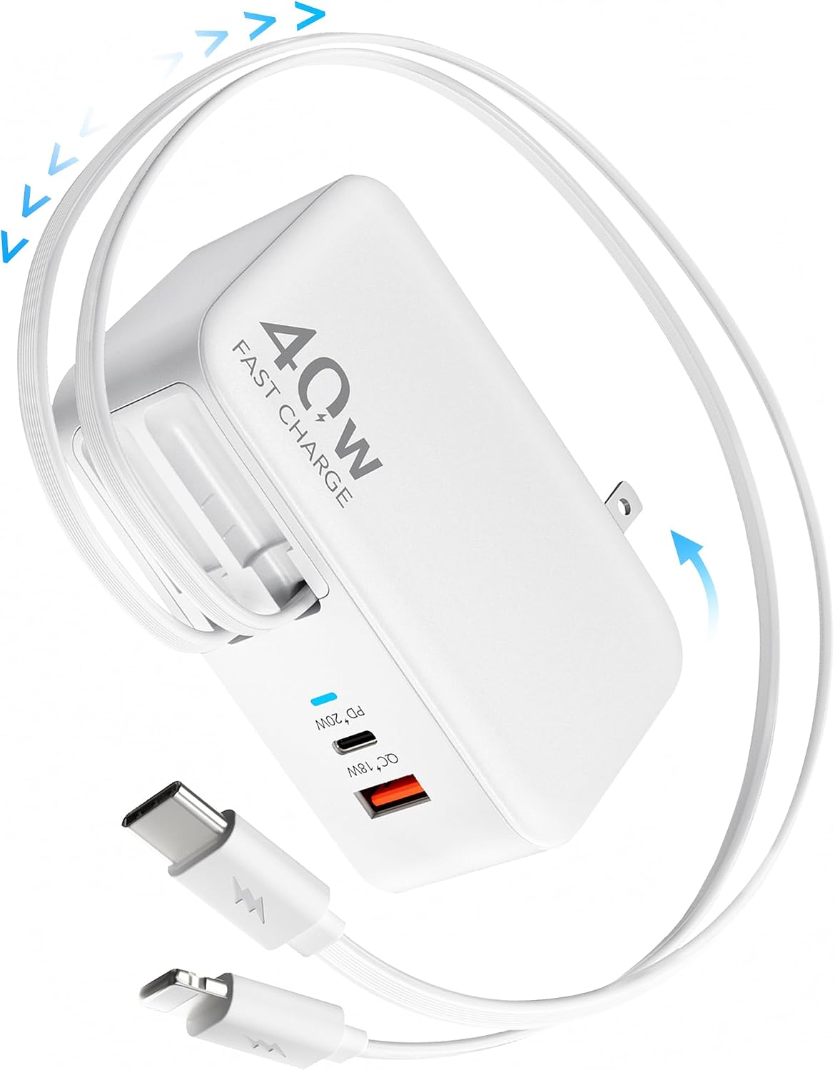Detalle de 4-in-1 Retractable GaN Charger 40W