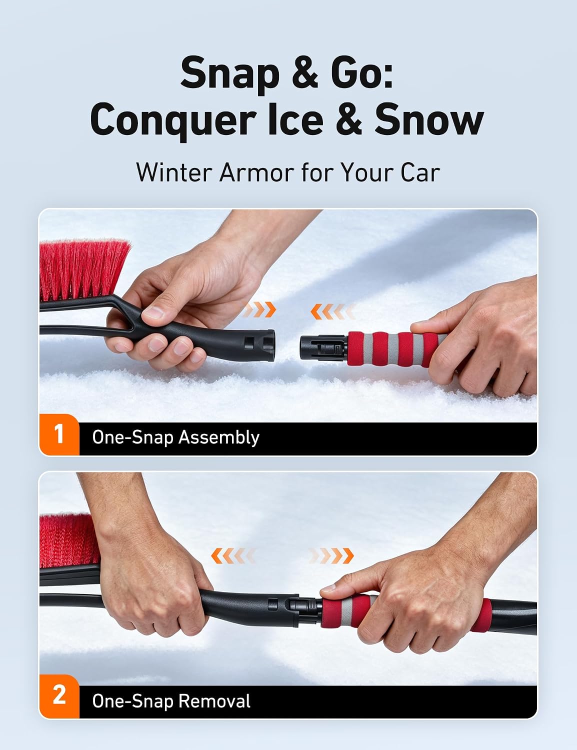 Thumbnail 6 de AstroAI 2-Pack 27-Inch Snow Brush and Ice Scraper, Detachable with Storage Bag