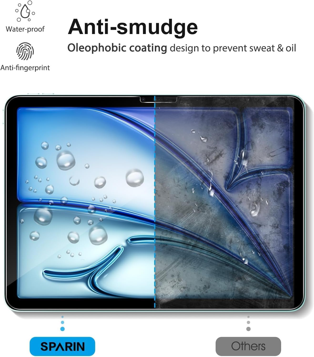 Thumbnail 3 de SPARIN Schutzfolie (2 Stück) für iPad Air 11 Zoll M4/M3/M2 (2026/2025/2024) – kratzfest, 9H, Anti-Bläschen