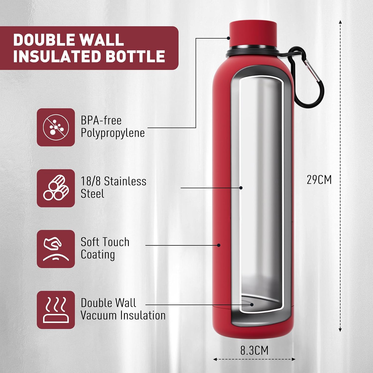 Detalle de Insulated 1L Exllena water bottle