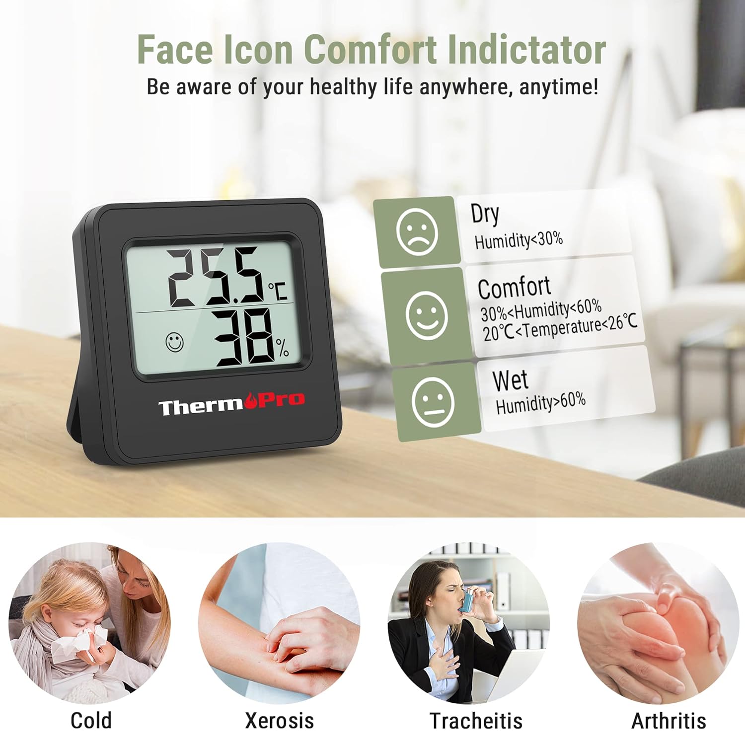 Thumbnail 3 de ThermoPro TP157 Indoor Hygrometer for Home