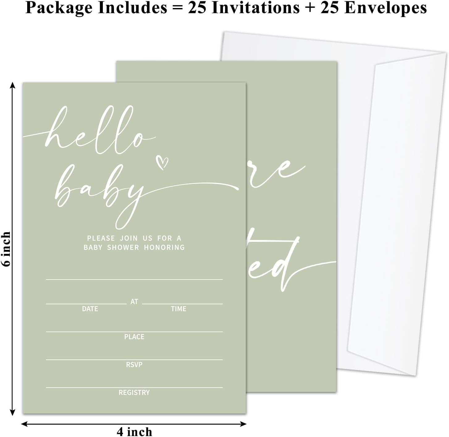 Detalle 2 de Tbaogusu Baby Shower Invitations 4 x 6 Inches