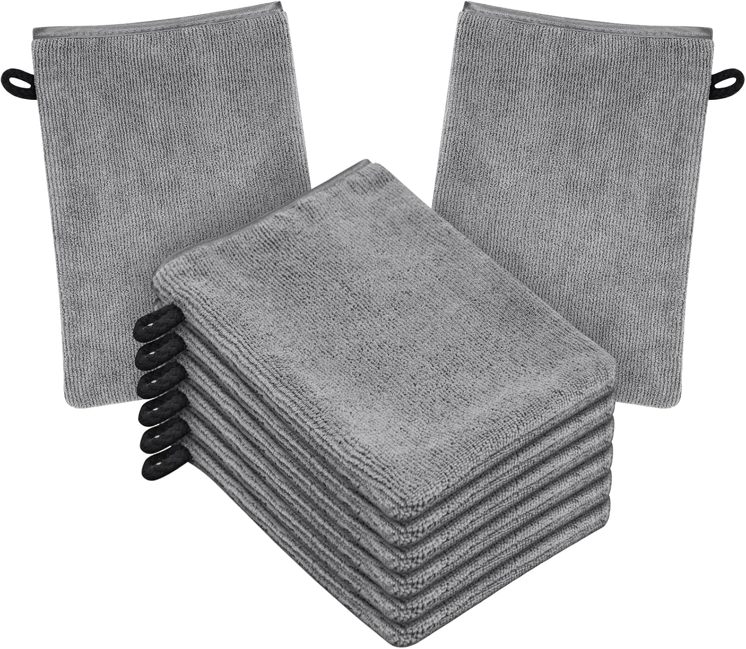 Detalle de HOTUT microfiber body wash mitts 15x20cm