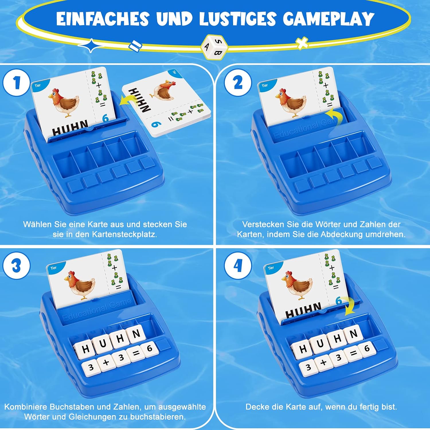 Detalle 2 de Joozmui Geschenk Mädchen 3–8 Jahre: 2‑in‑1 Lernset für Buchstaben und Zahlen