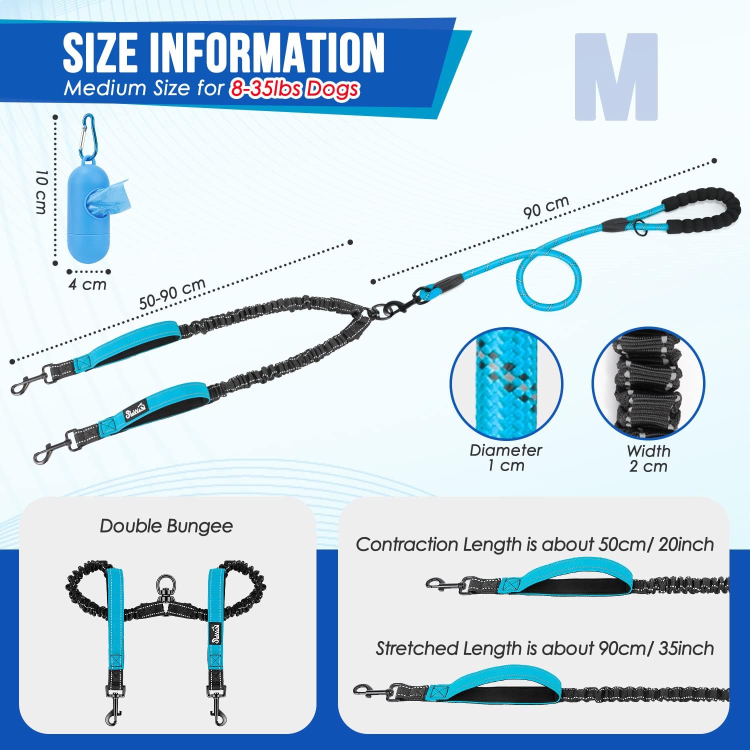 Detalle 2 de Eyein Double Dog Lead No Tangle