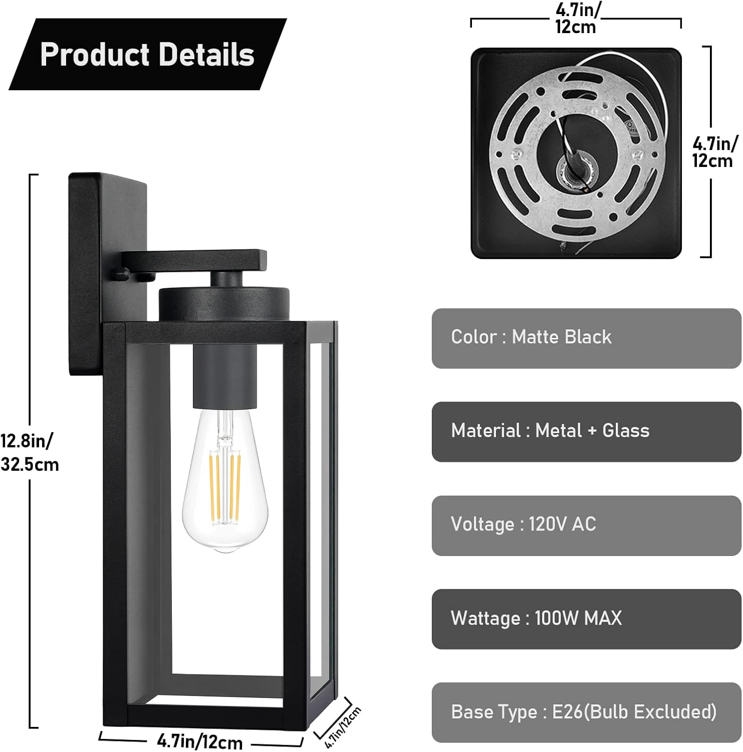 Thumbnail 6 de Outdoor Wall Light Fixtures 2-Pack 🏮