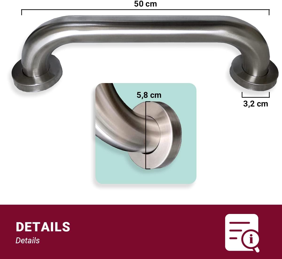 Thumbnail 1 de Haltegriff aus Edelstahl 50 cm für Dusche