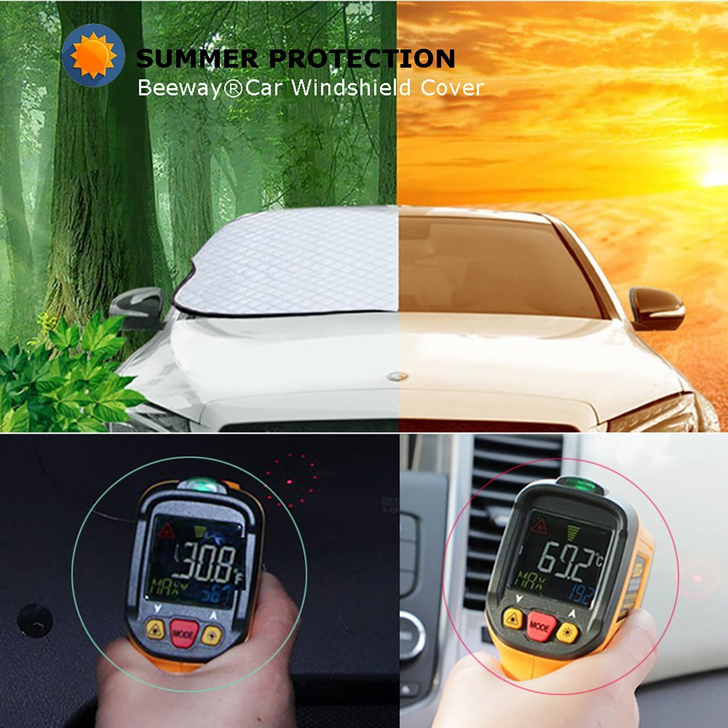 Detalle de BEEWAY Car Windshield Cover heavy-duty windscreen protector